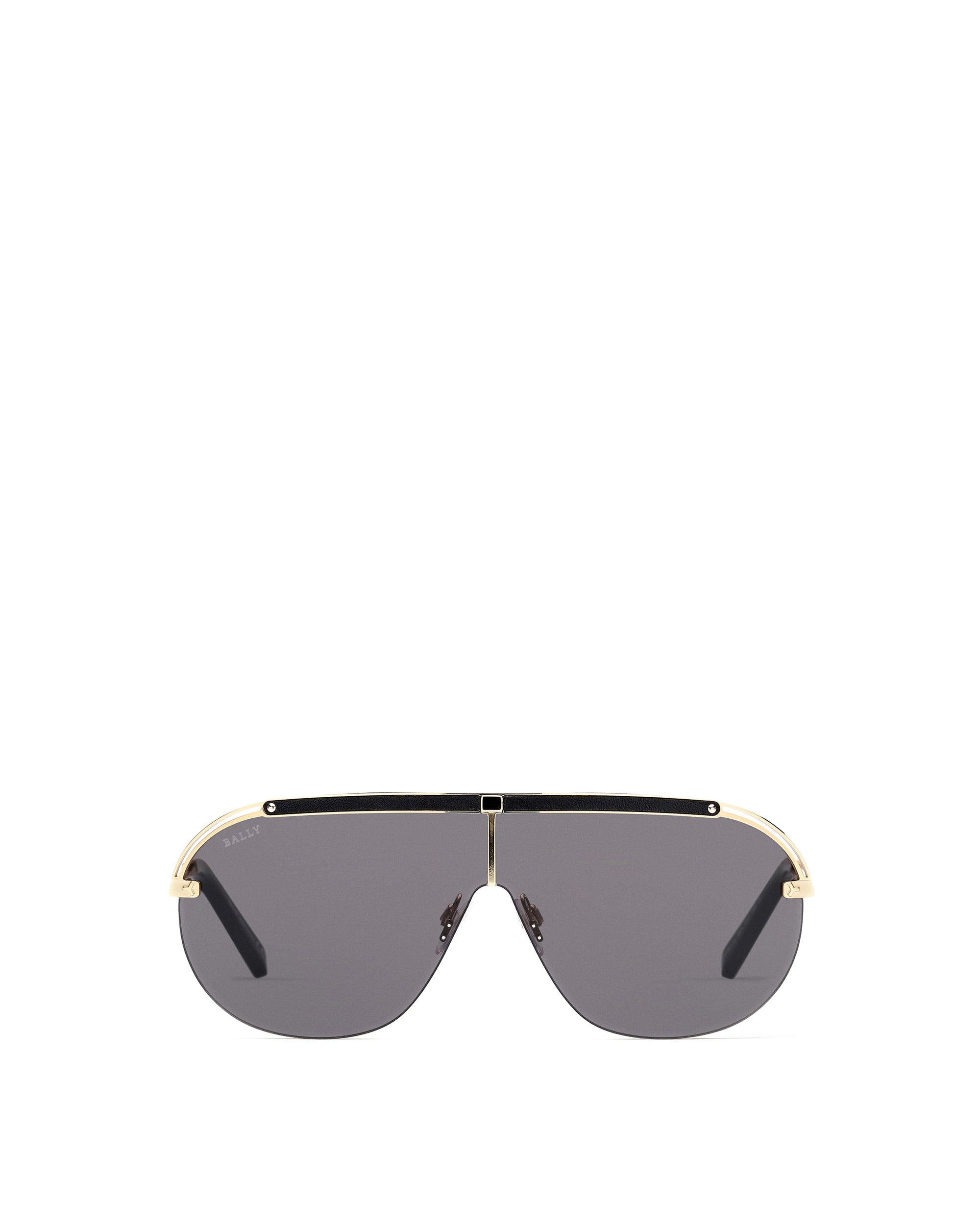 Zola Metal Sunglasses In Shiny Deep Gold & Smoke Lens - Men's - Bally - 01