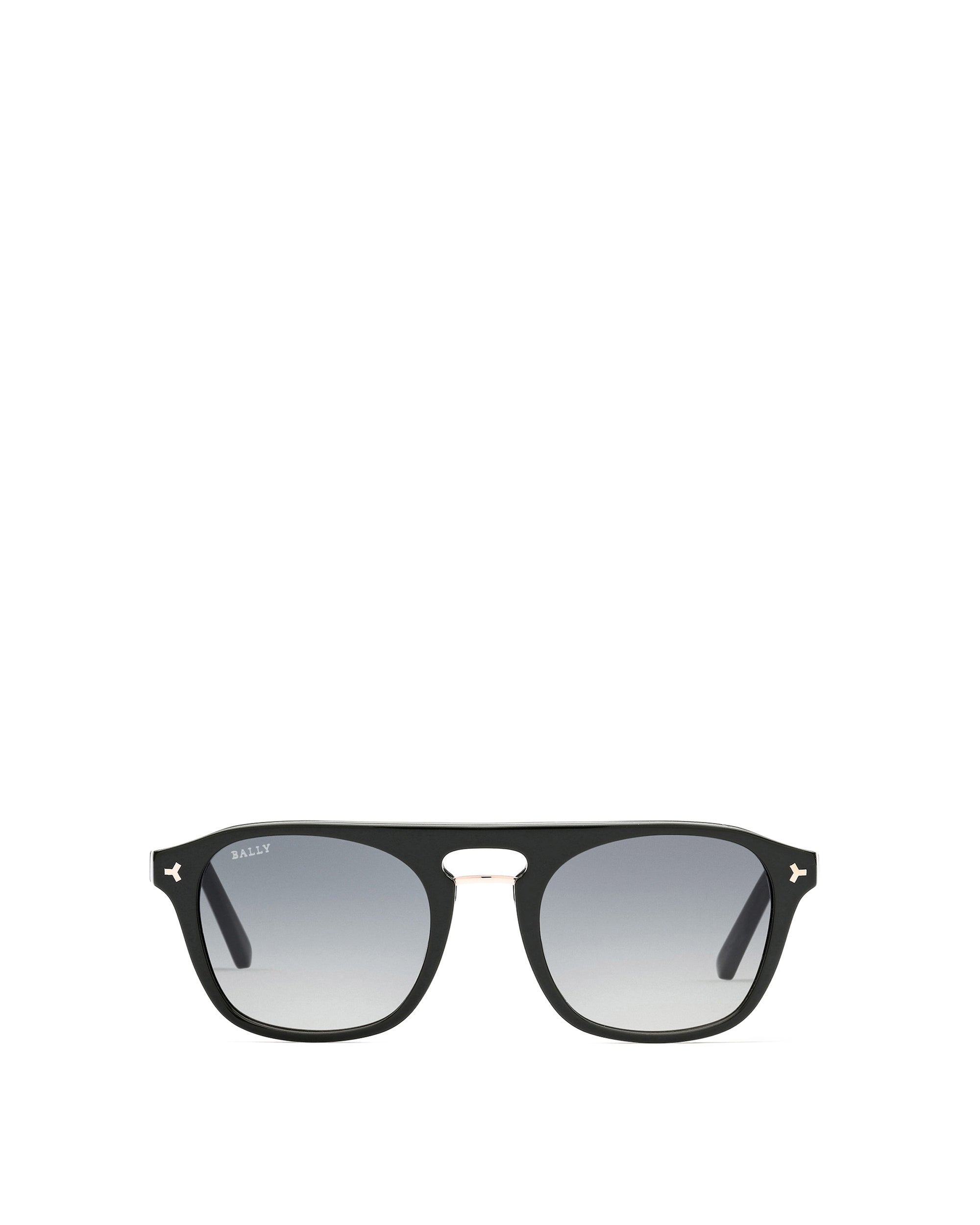 Metropole Acetate Sunglasses In Shiny Dark Green & Gradient Smoke Lens - Men's - Bally - 01