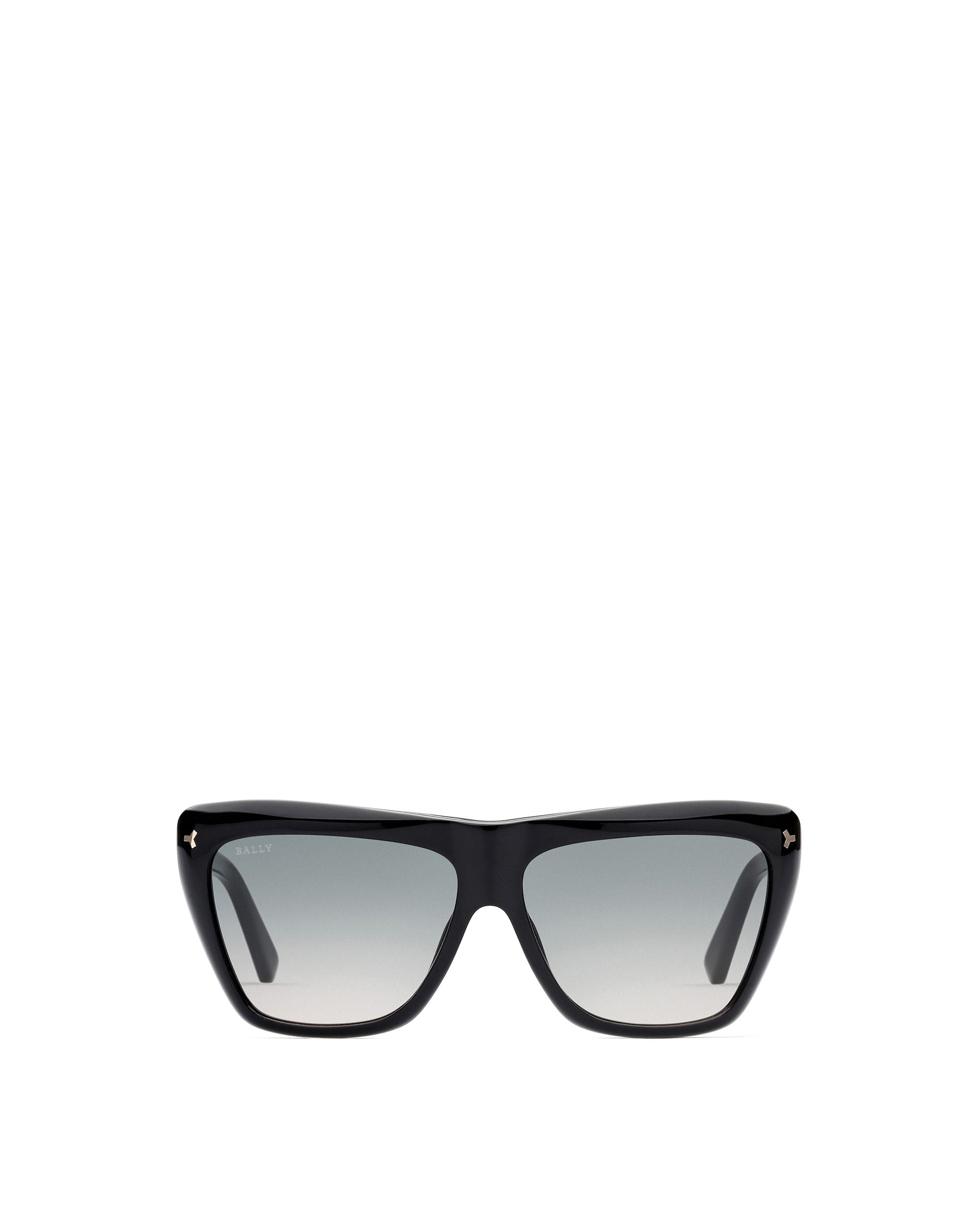 Elektra Acetate Sunglasses In Shiny Black & Gradient Smoke Lens - Women's - Bally - 01