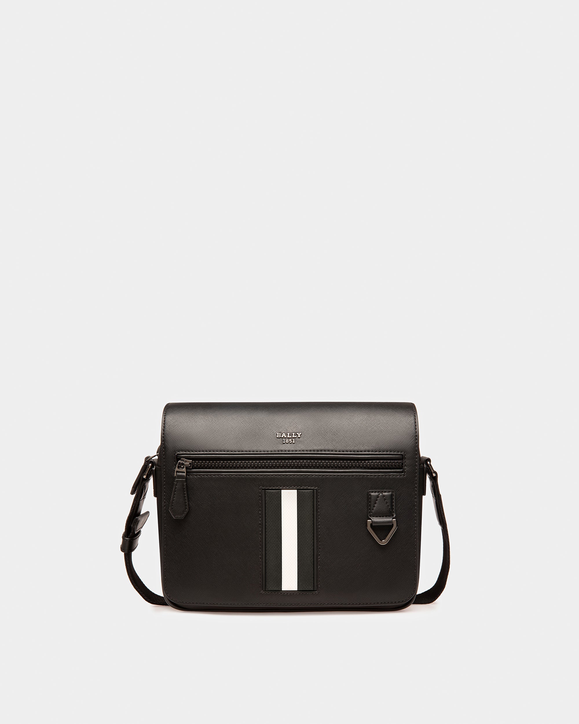 Mes Recycled Leather Messenger Bag In Black - Men's - Bally - 02