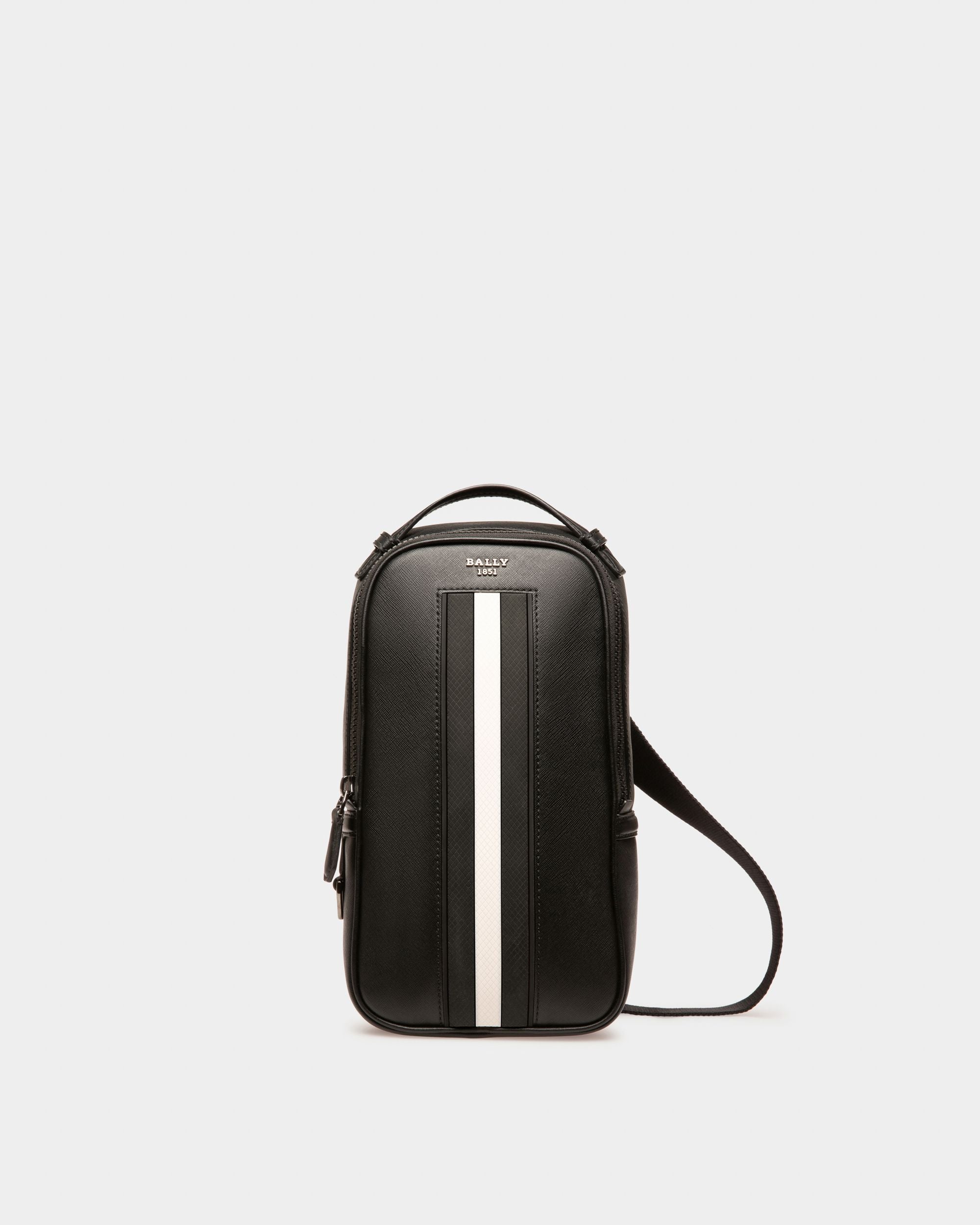 Malikho Recycled Leather Sling Bag In Black - Men's - Bally - 01