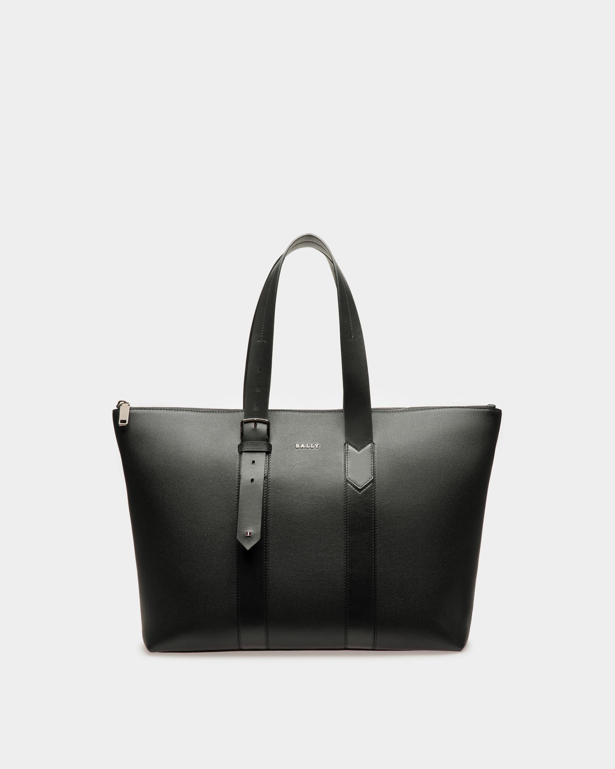 Eland Leather Tote Bag In Black - Men's - Bally - 01