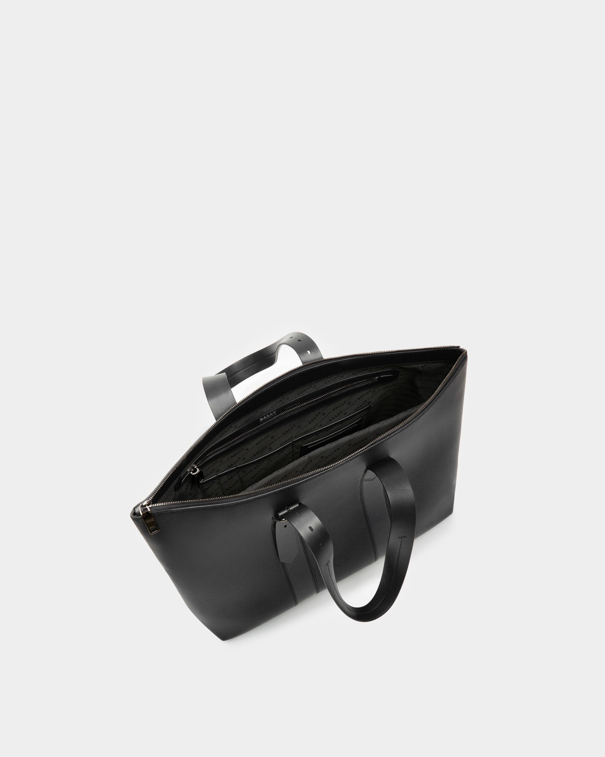 Eland Leather Tote Bag In Black - Men's - Bally - 03