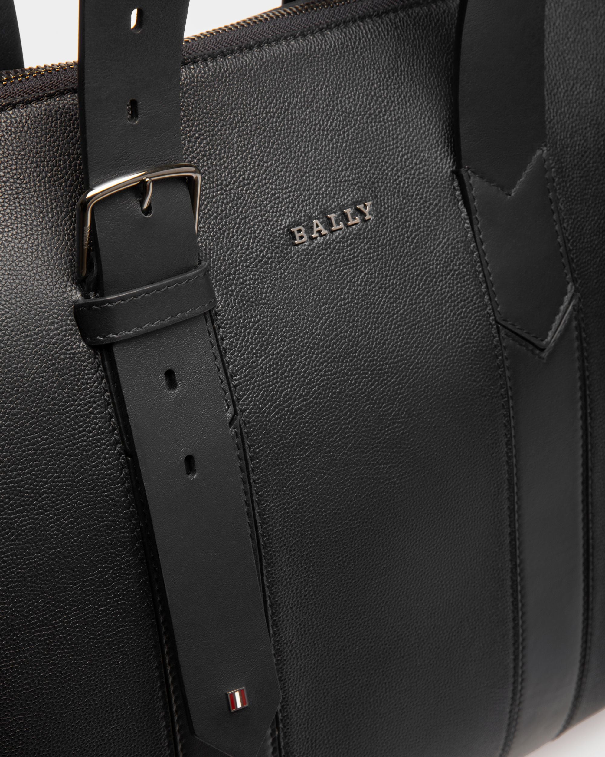 Eland Leather Tote Bag In Black - Men's - Bally - 04