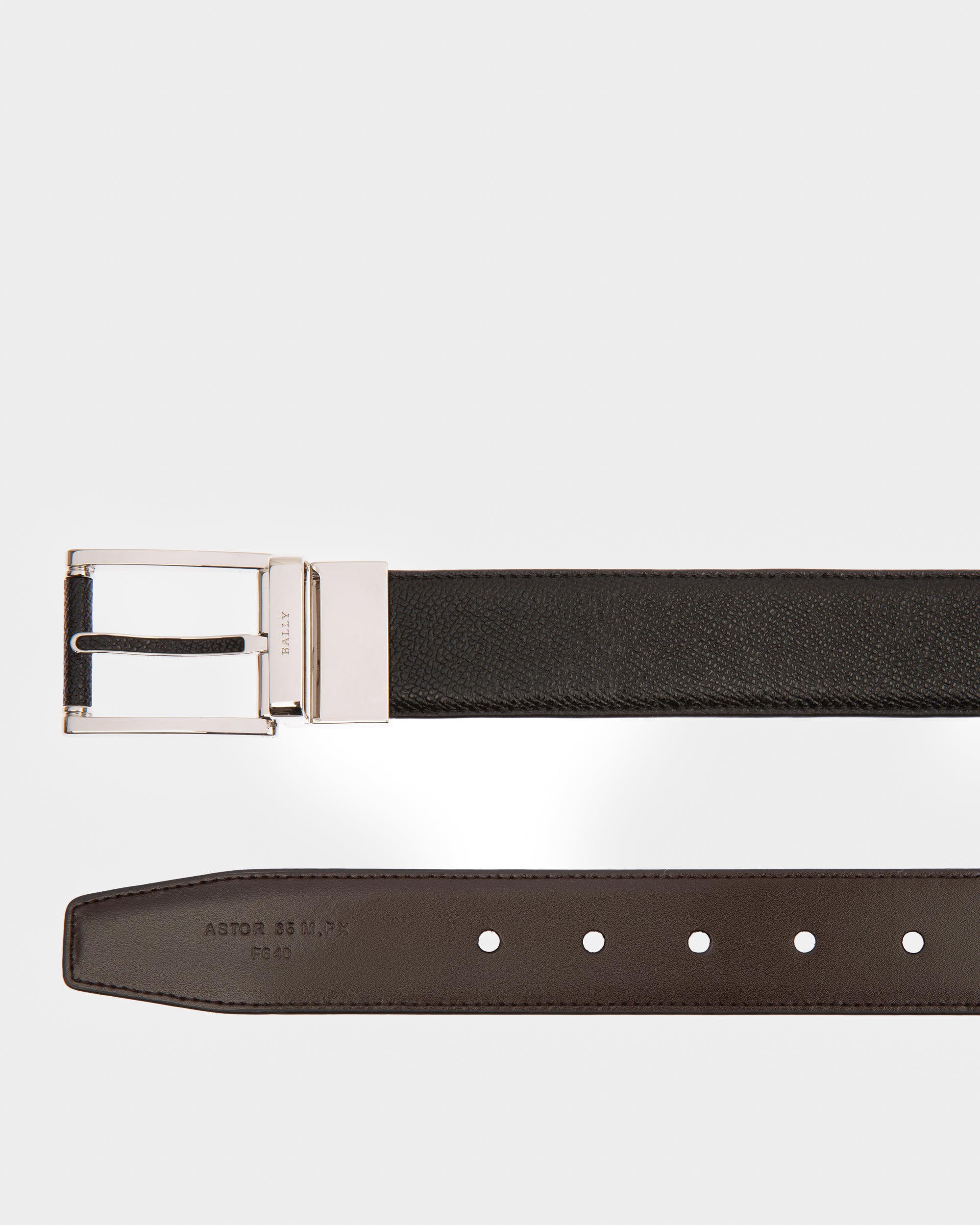 Astor Leather 35mm Belt In Black - Men's - Bally - 02