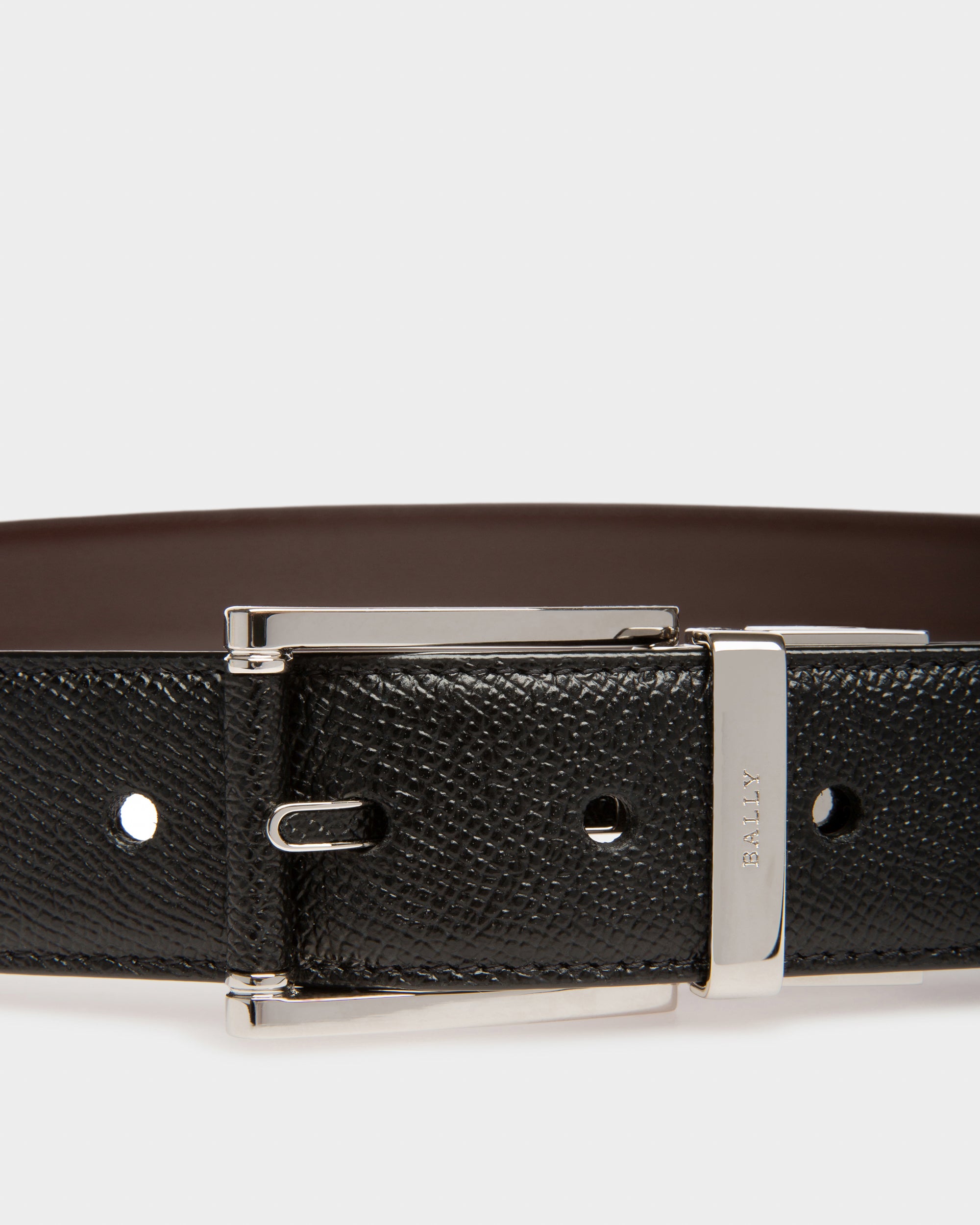 Astor Leather 35mm Belt In Black - Men's - Bally - 03