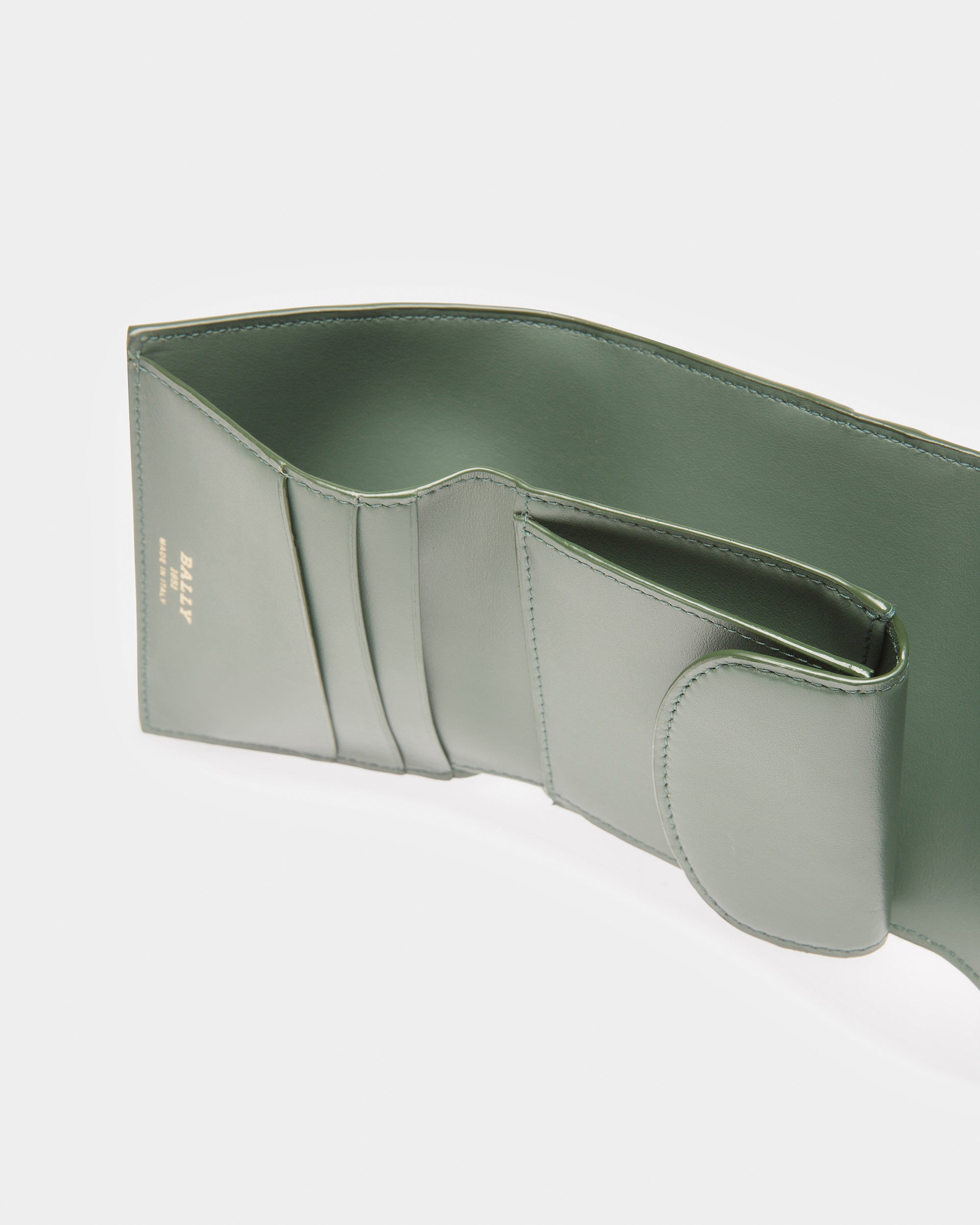 Blessy Leather Wallet In Sage - Women's - Bally - 04