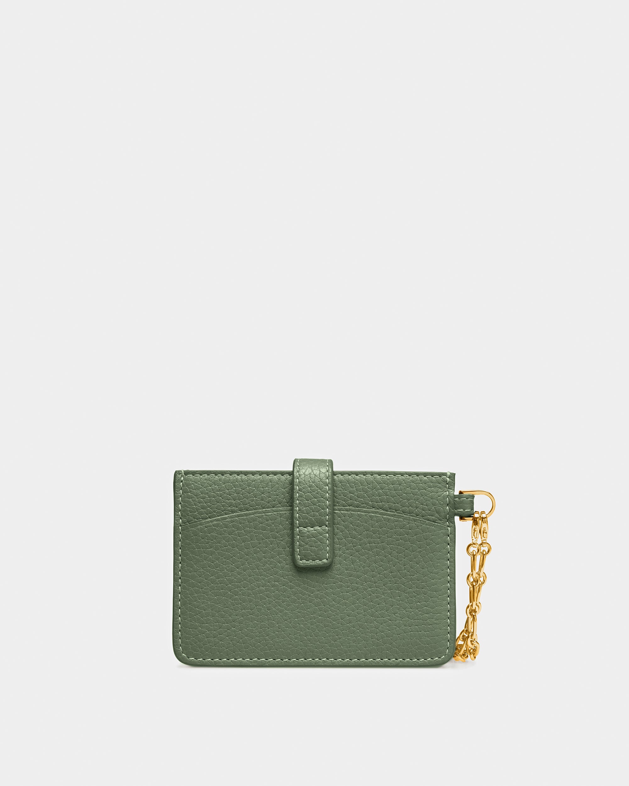 Ava Leather Card Holder In Sage - Women's - Bally - 02