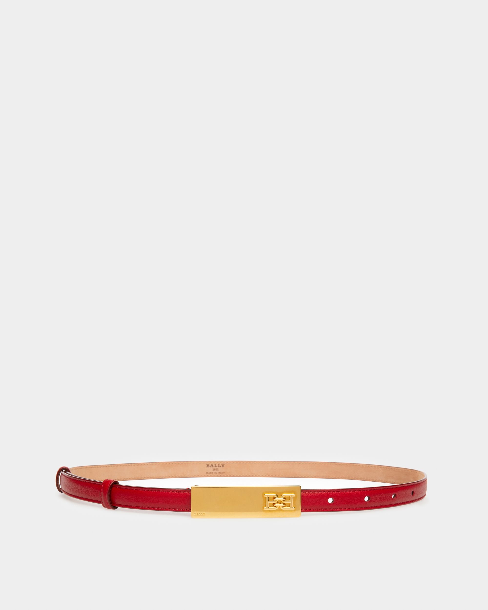 Blane Leather 15Mm Belt In Red - Women's - Bally - 01