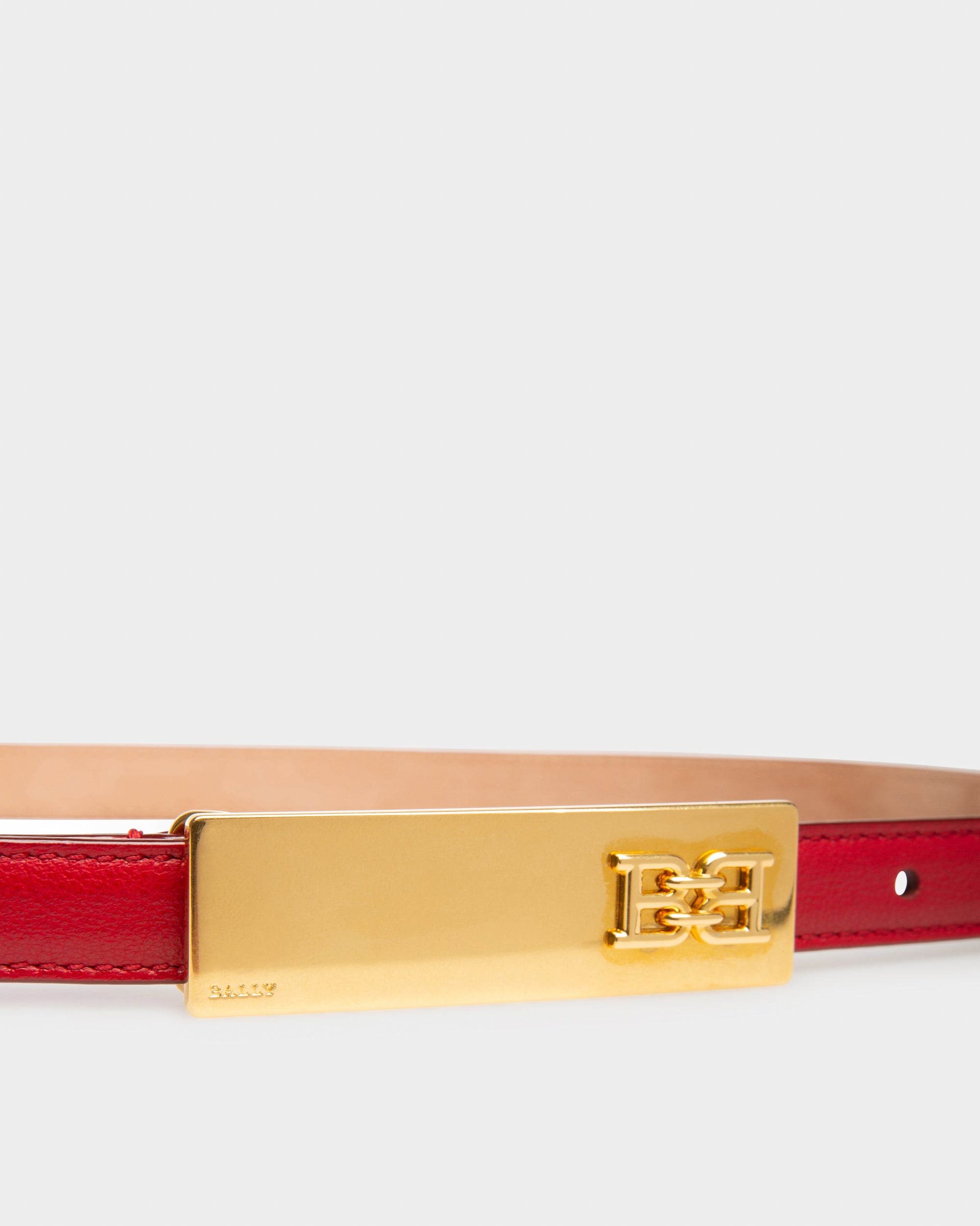 Blane Leather 15Mm Belt In Red - Women's - Bally - 03