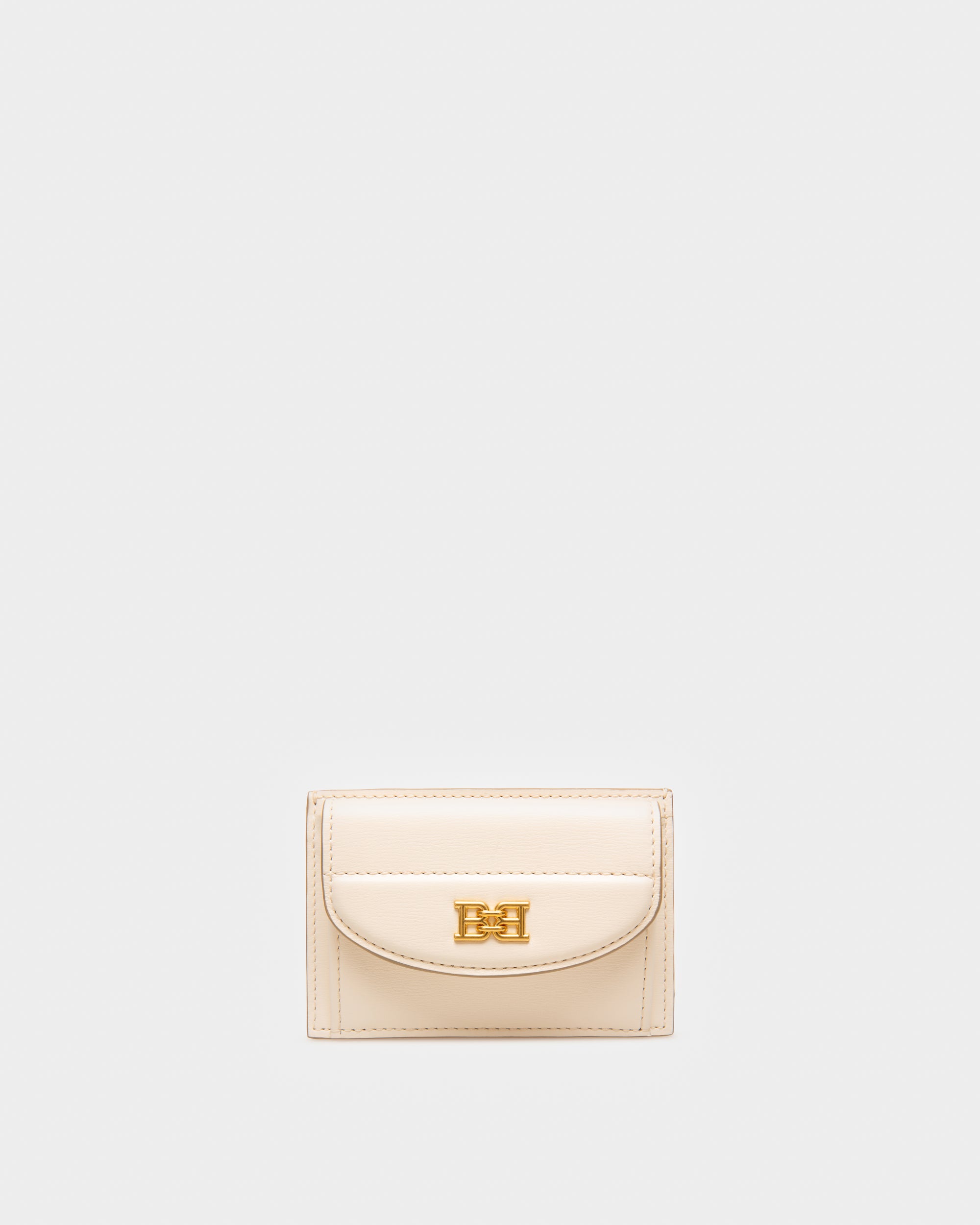 Belky Leather Card Holder In Bone - Women's - Bally - 01