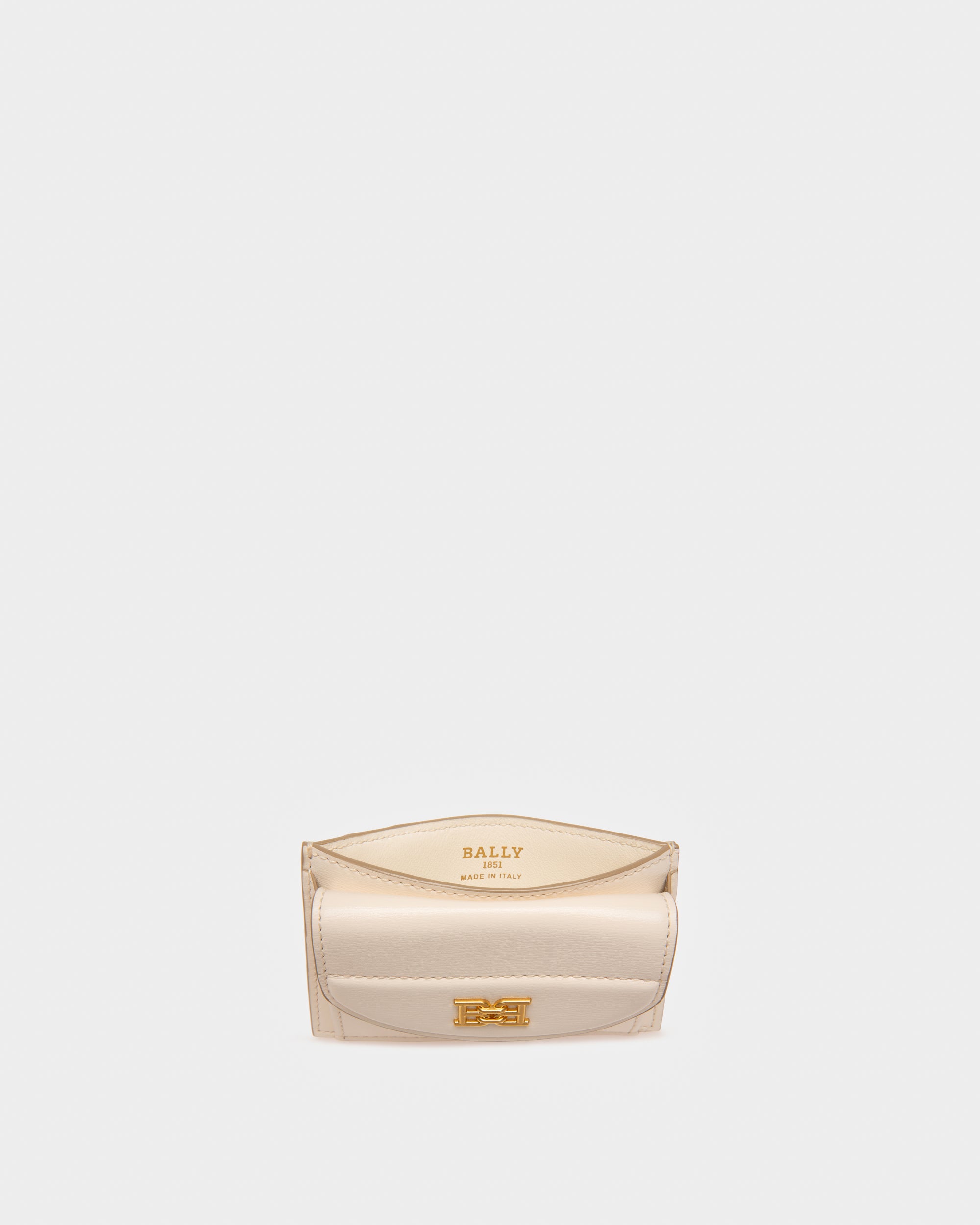 Belky Leather Card Holder In Bone - Women's - Bally - 03