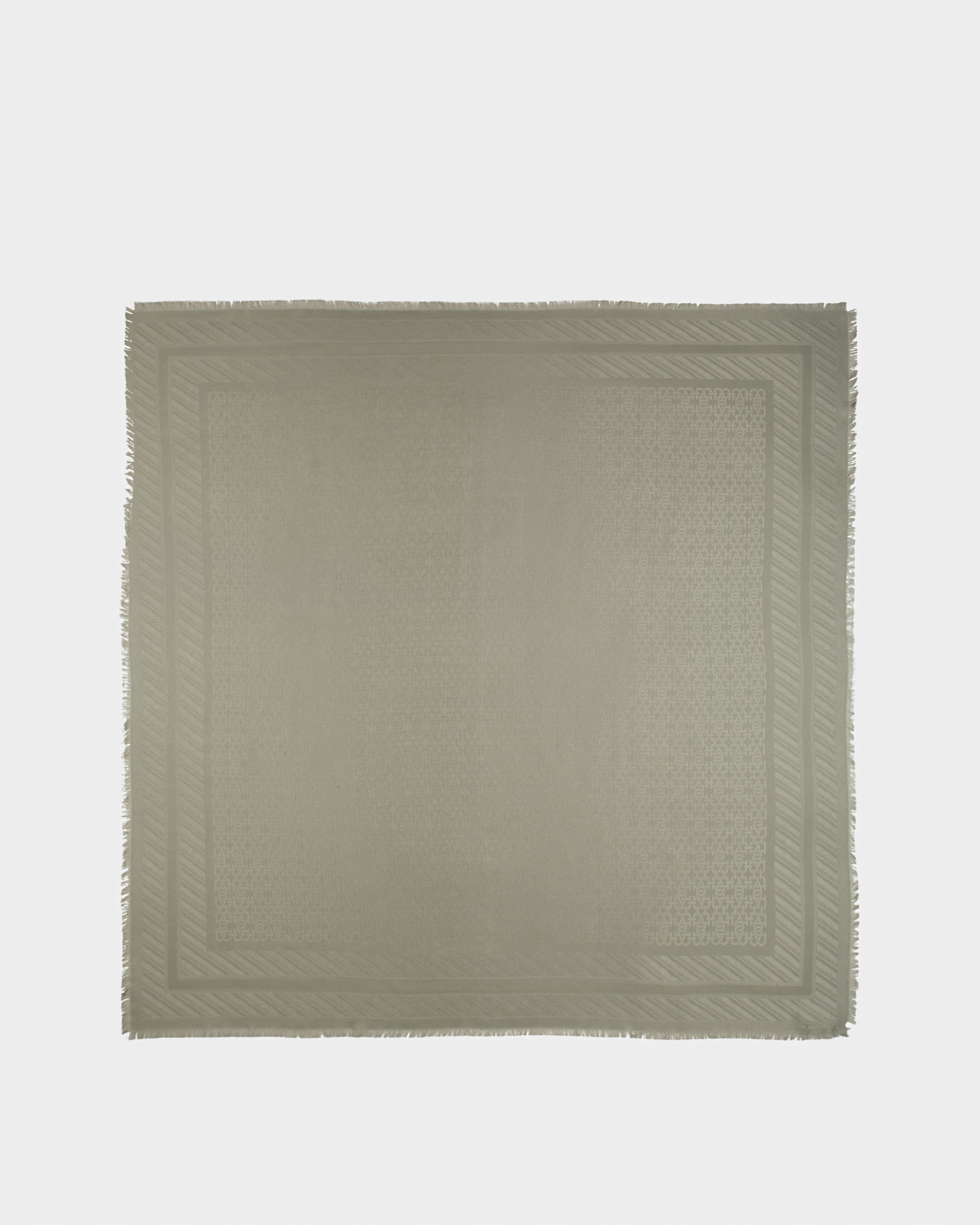 Wool And Silk Scarf In Grey - Women's - Bally - 01