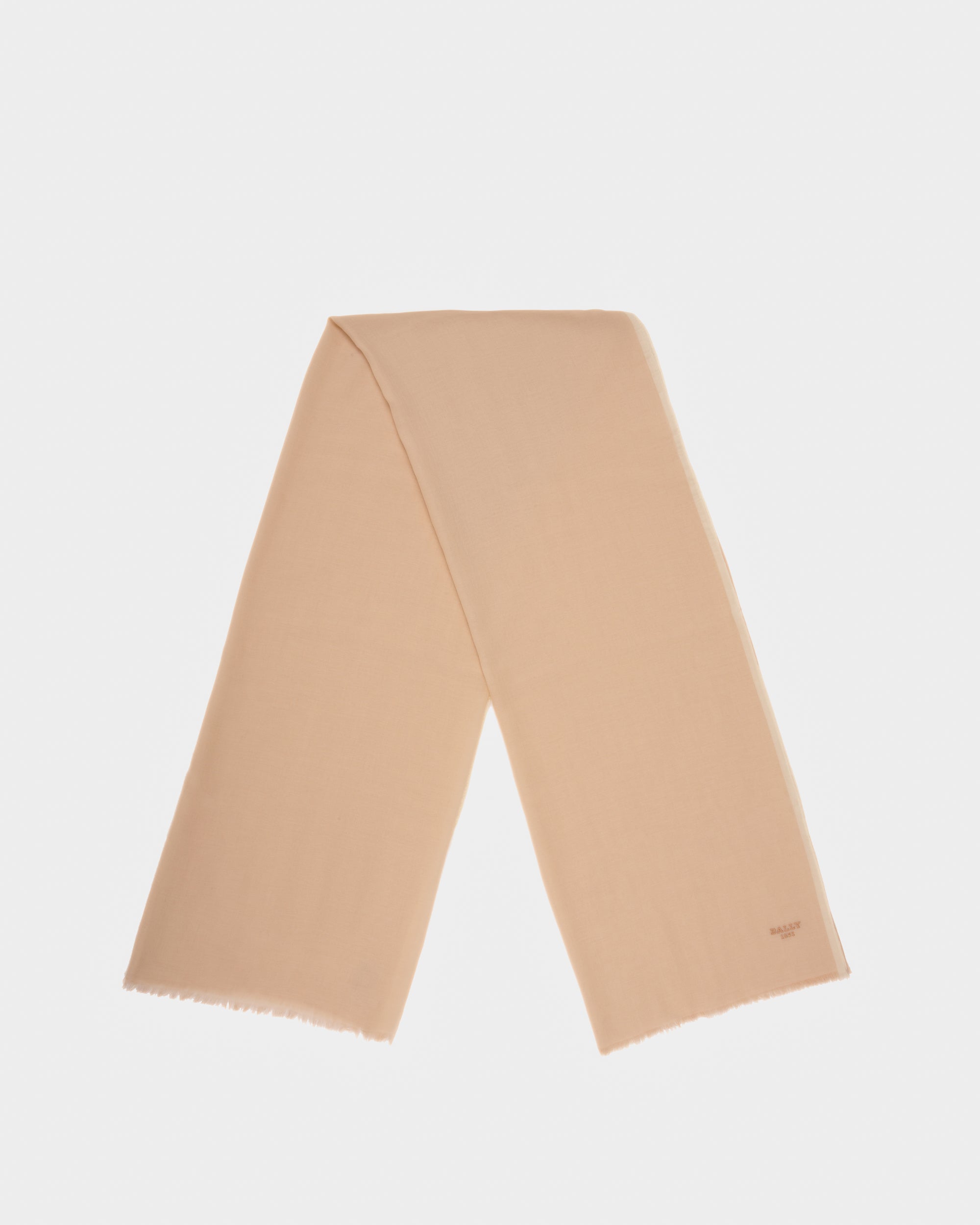 Cashmere Mix Scarf In Tan - Women's - Bally - 01