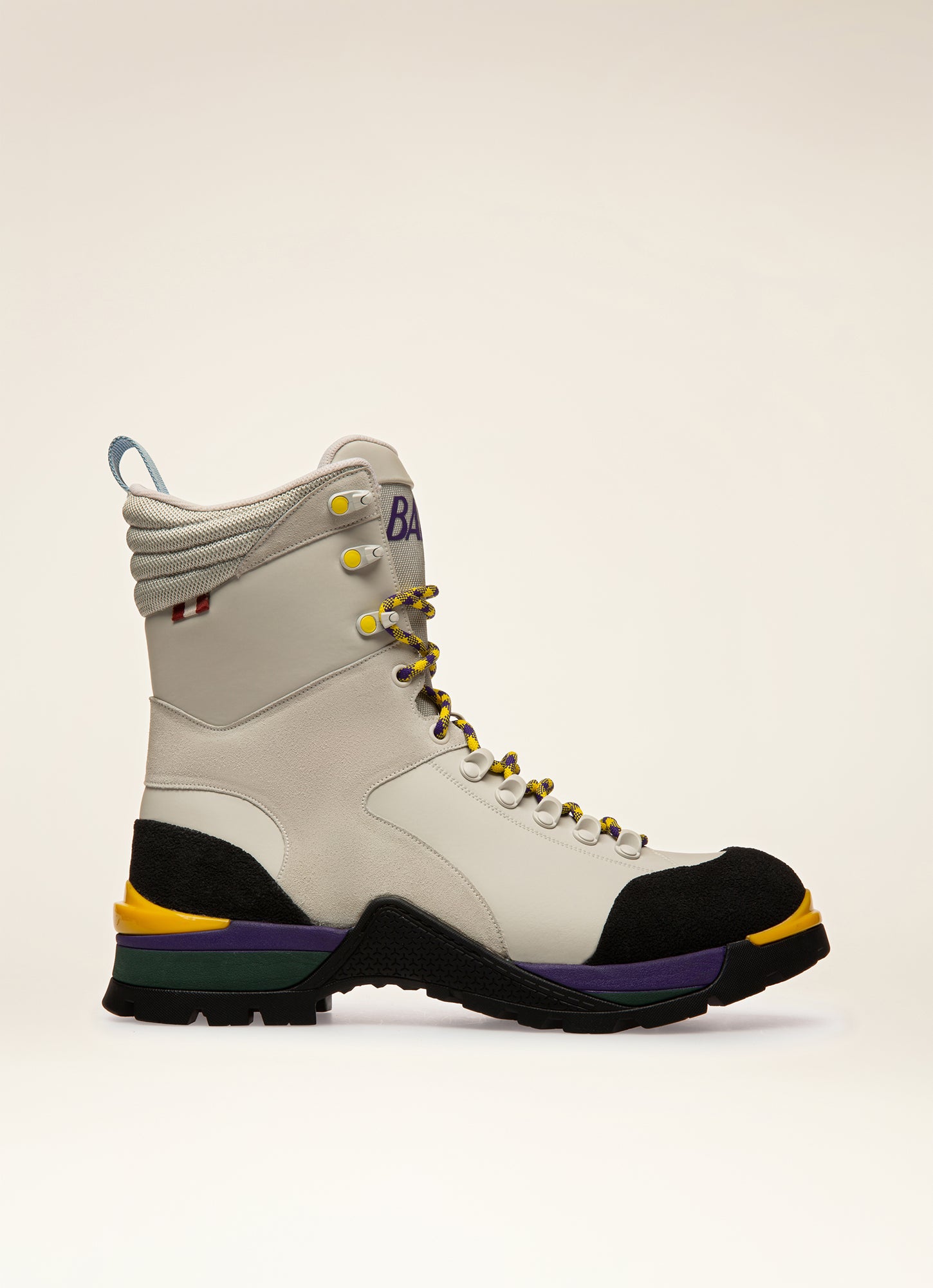 Bally Hike 1 Leather Hiking Boots In Dusty White - Men's - Bally - 01