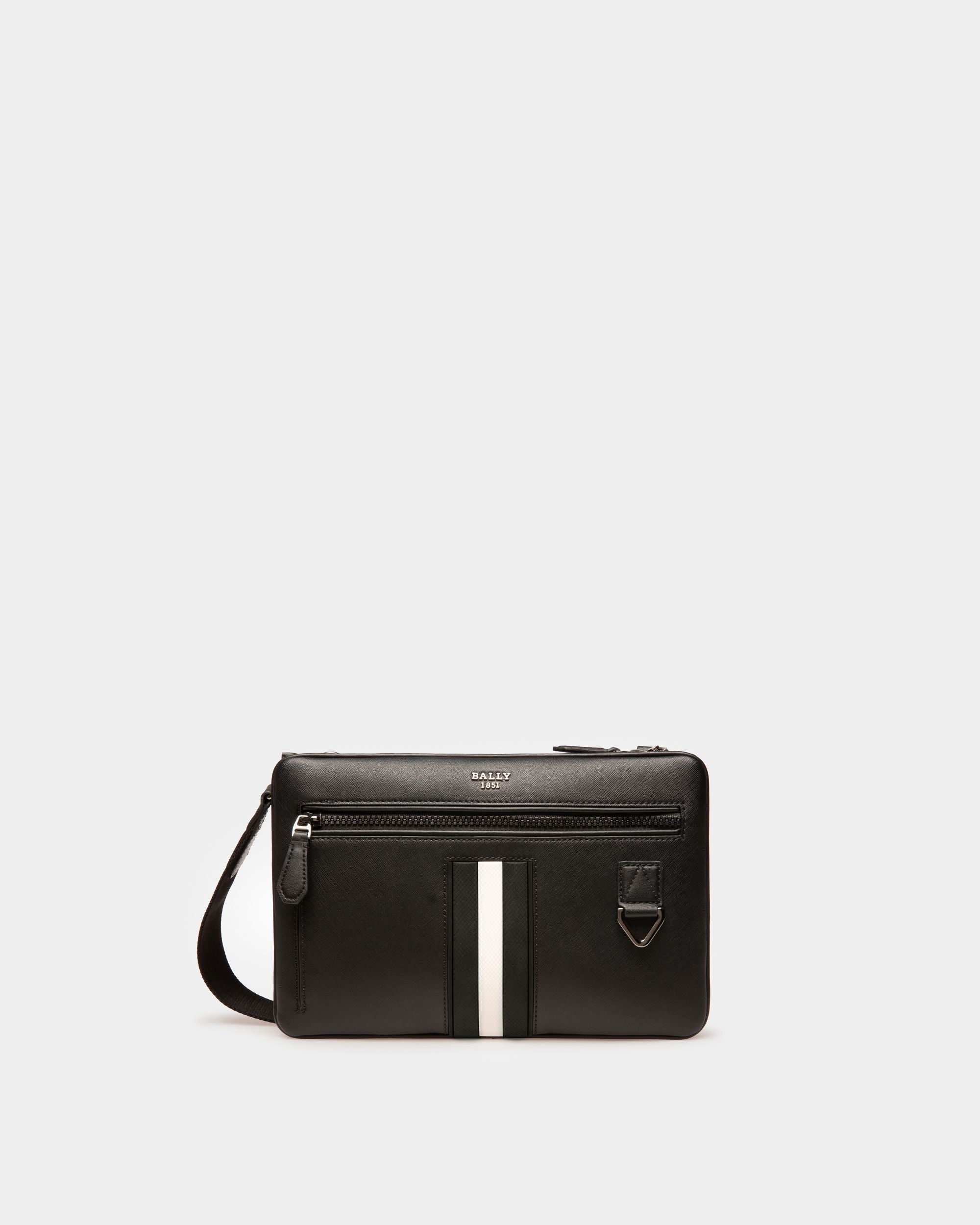 Milvar Recycled Leather Crossbody Bag In Black - Men's - Bally - 01