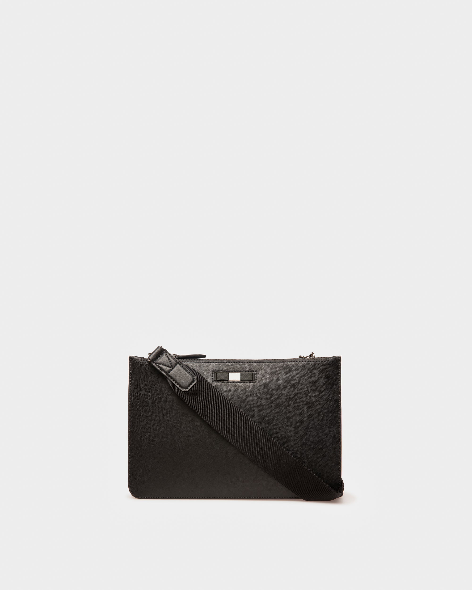 Milvar Recycled Leather Crossbody Bag In Black - Men's - Bally - 02