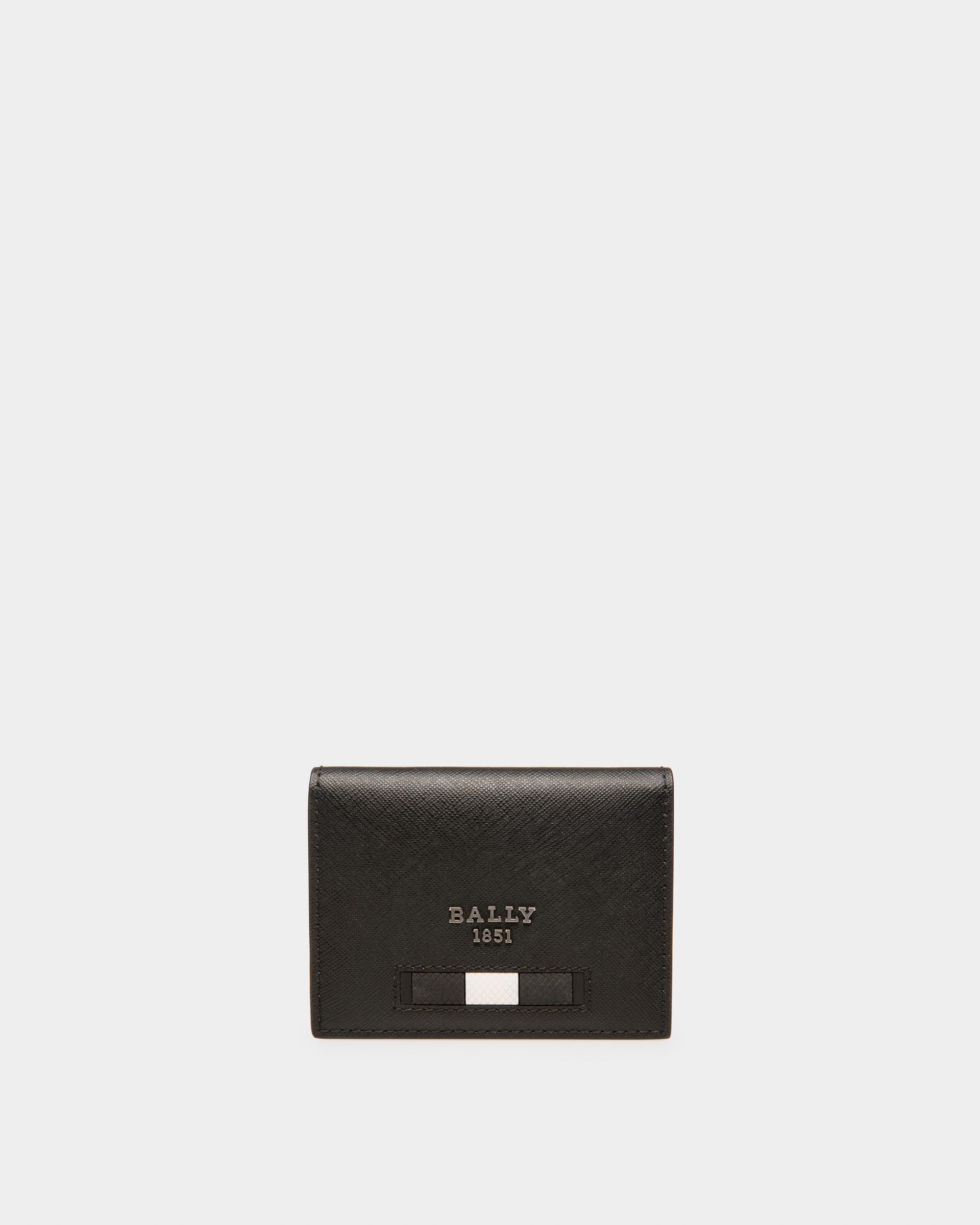 Balder Recycled Leather Card Holder In Black - Men's - Bally - 01