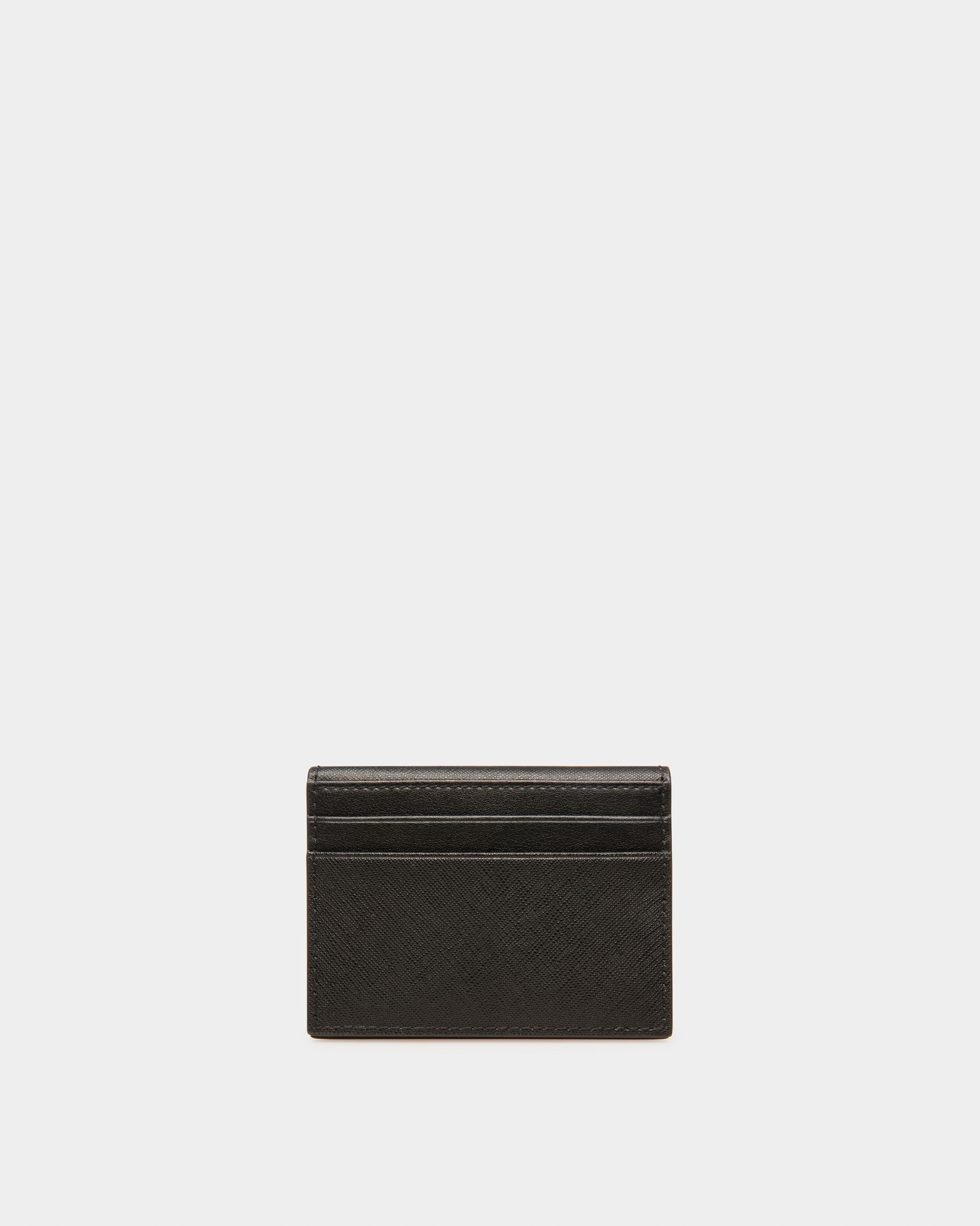 Balder Recycled Leather Card Holder In Black - Men's - Bally - 02
