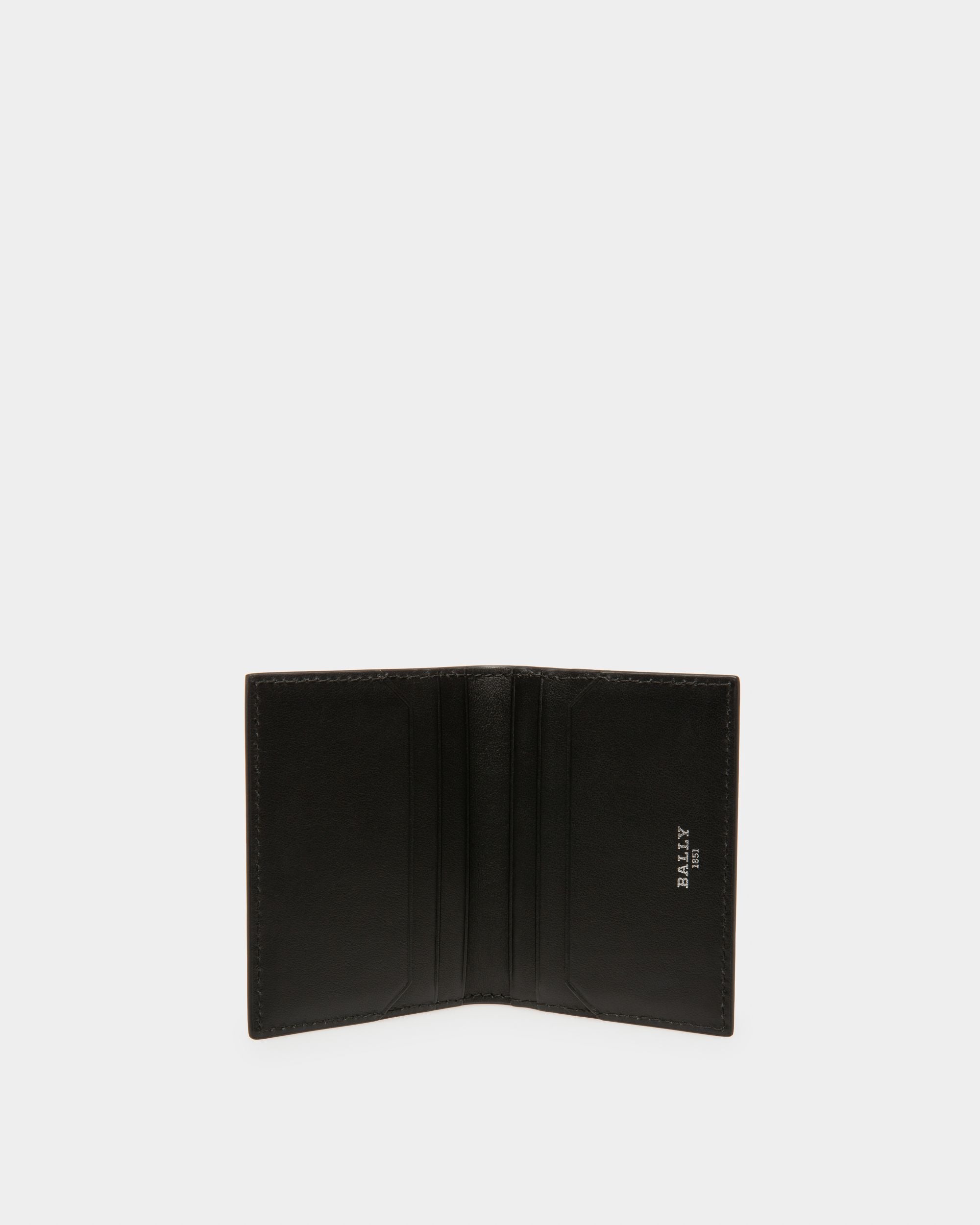 Balder Recycled Leather Card Holder In Black - Men's - Bally - 04