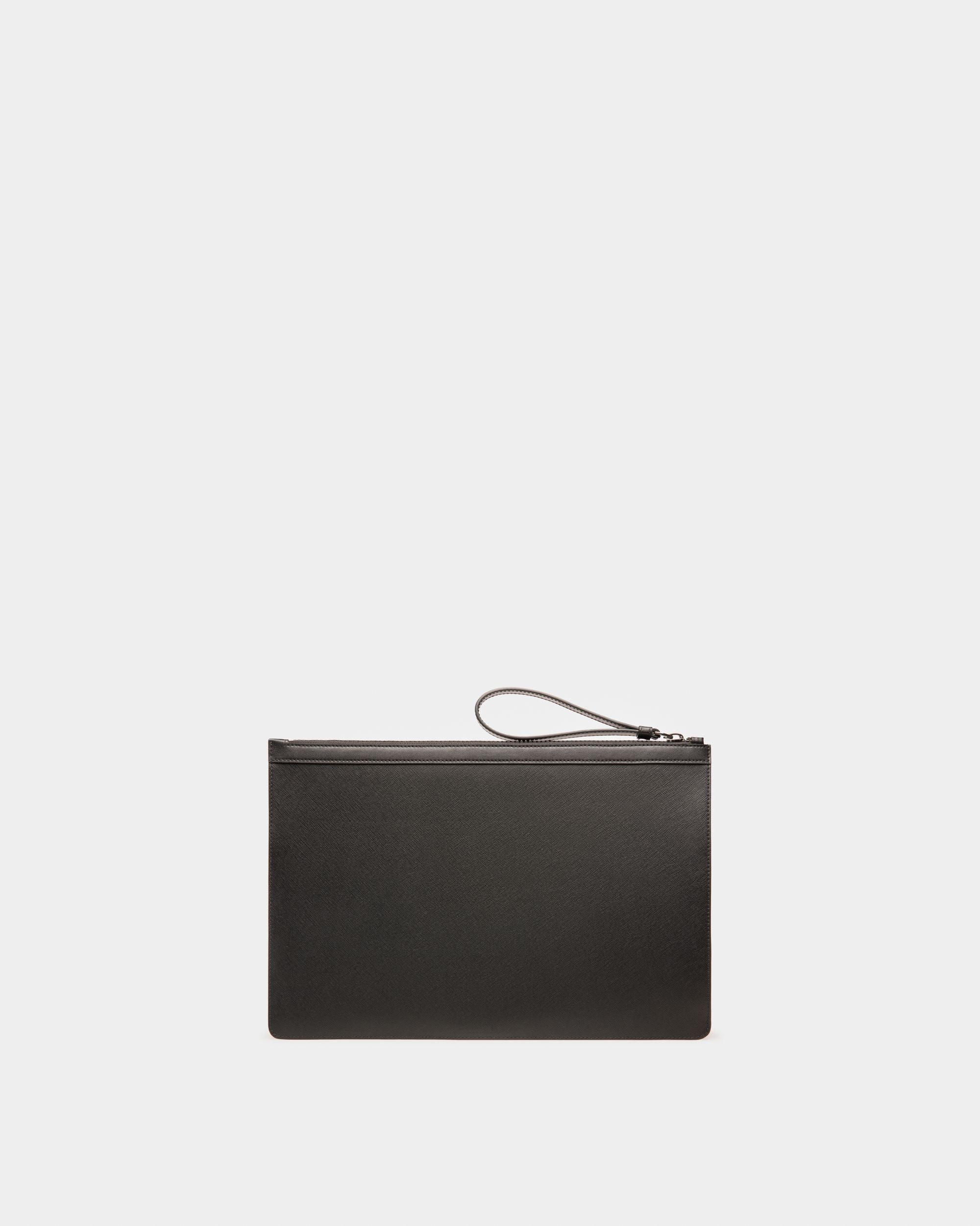 Bollis Recycled Leather Pouch In Black - Men's - Bally - 02
