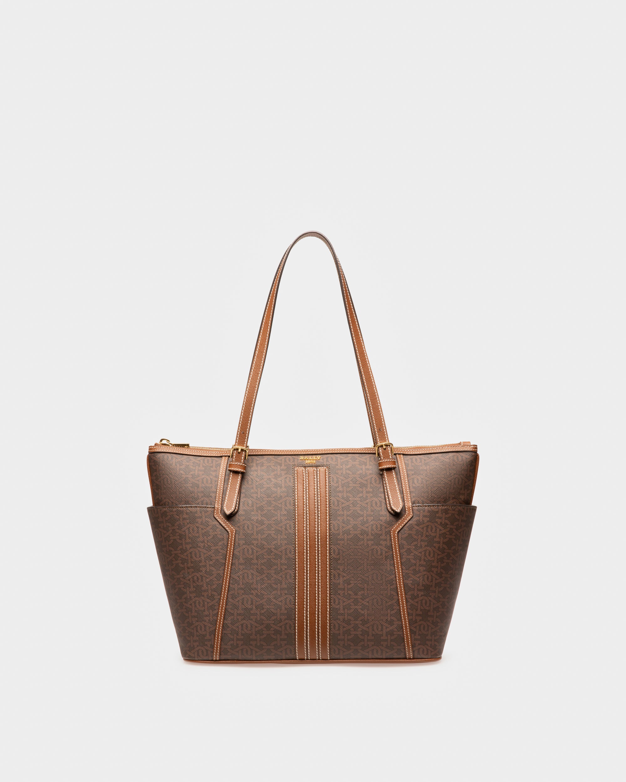 Damirah Tpu Tote Bag In Brown - Women's - Bally - 01