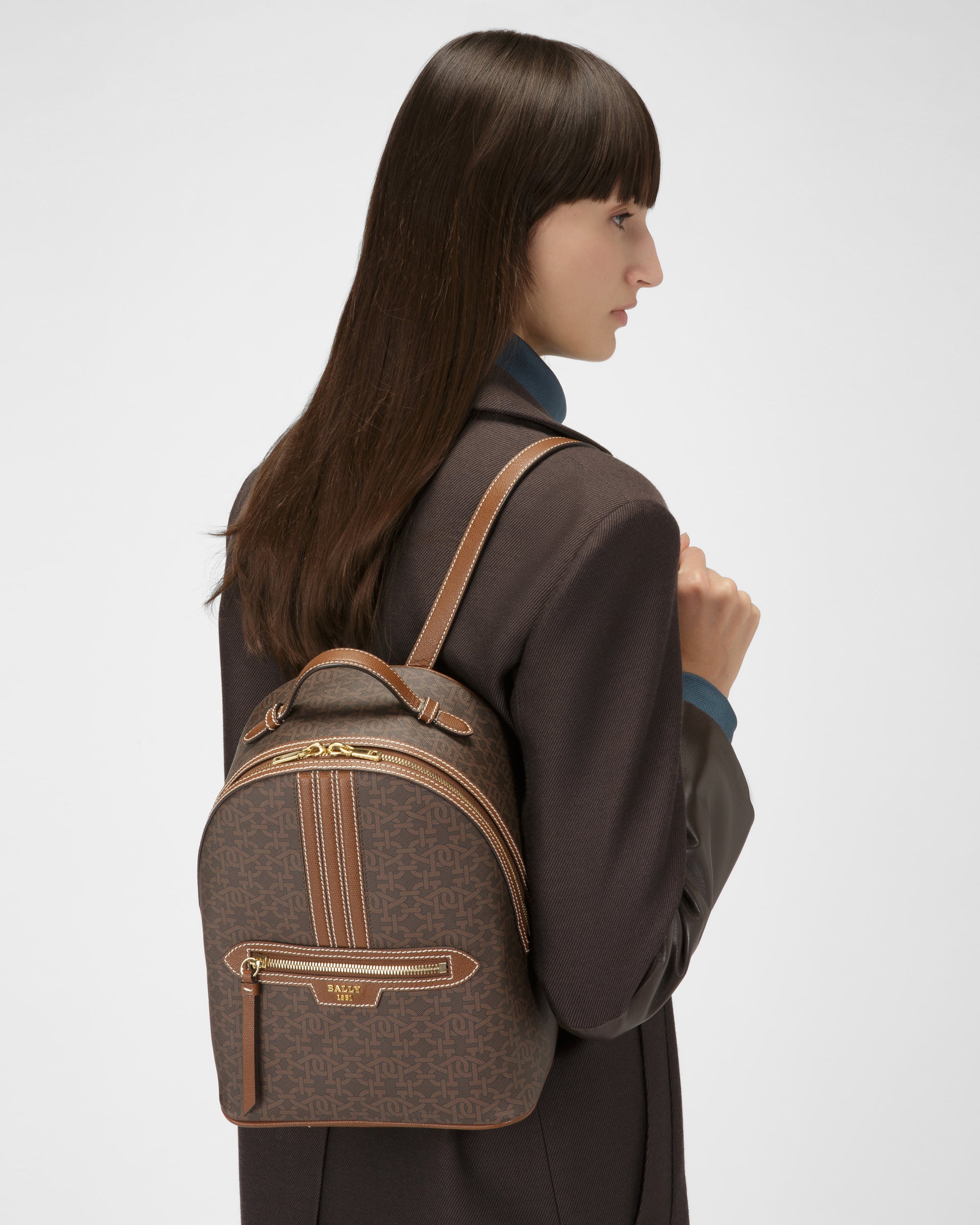 Daffi Tpu Backpack In Brown - Women's - Bally - 02