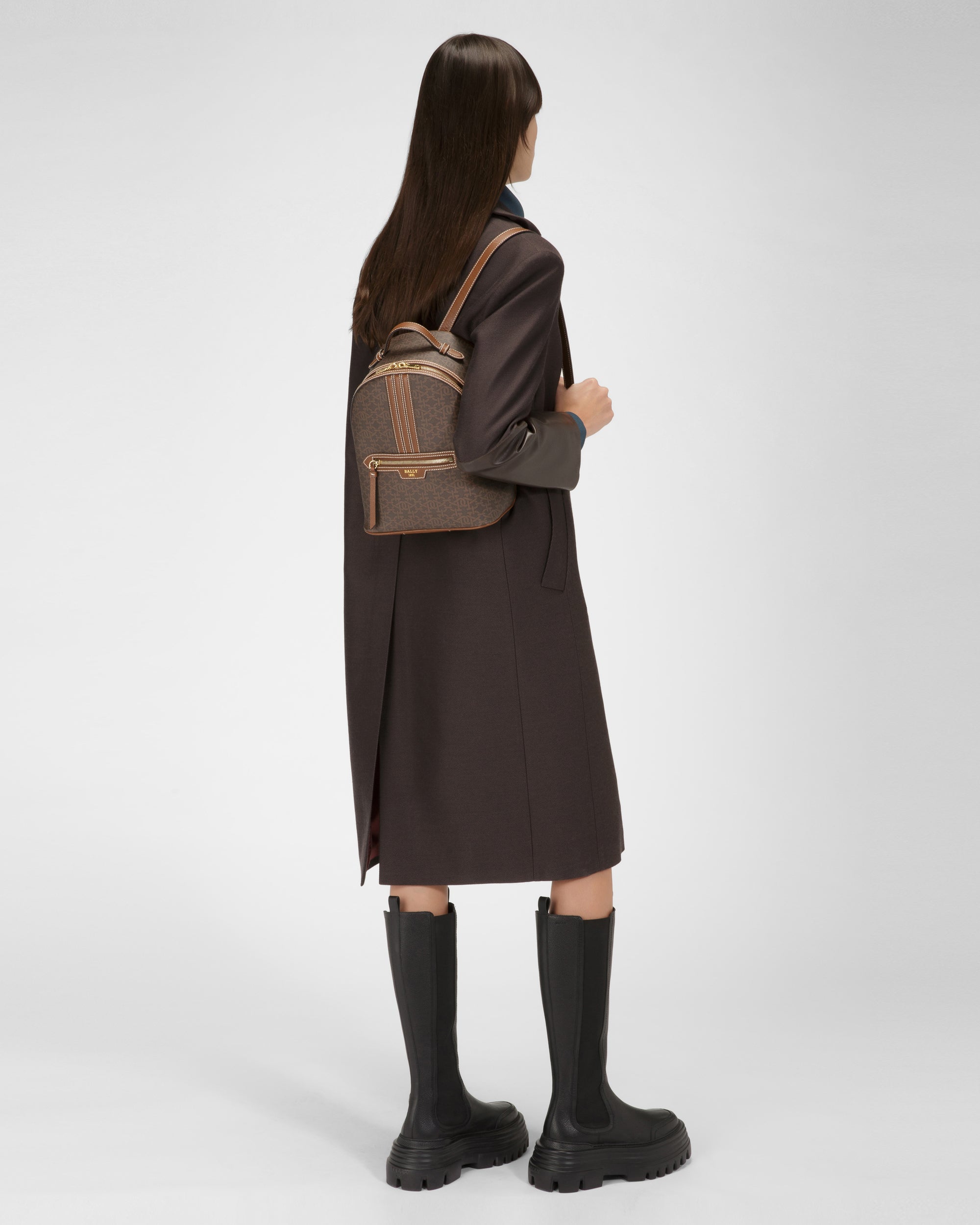 Daffi Tpu Backpack In Brown - Women's - Bally - 03