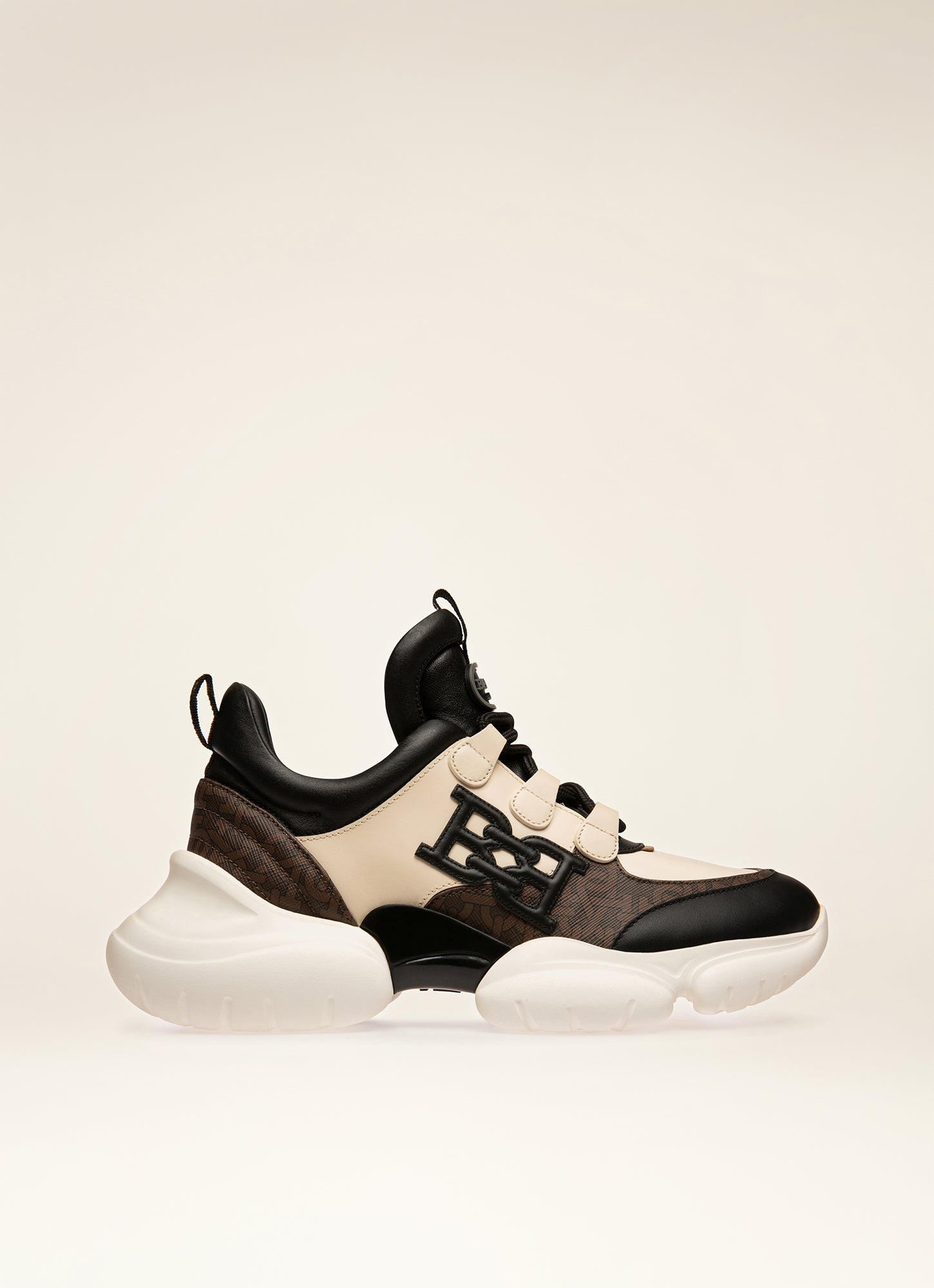 Claires Leather Sneakers In Black & Bone - Women's - Bally - 01