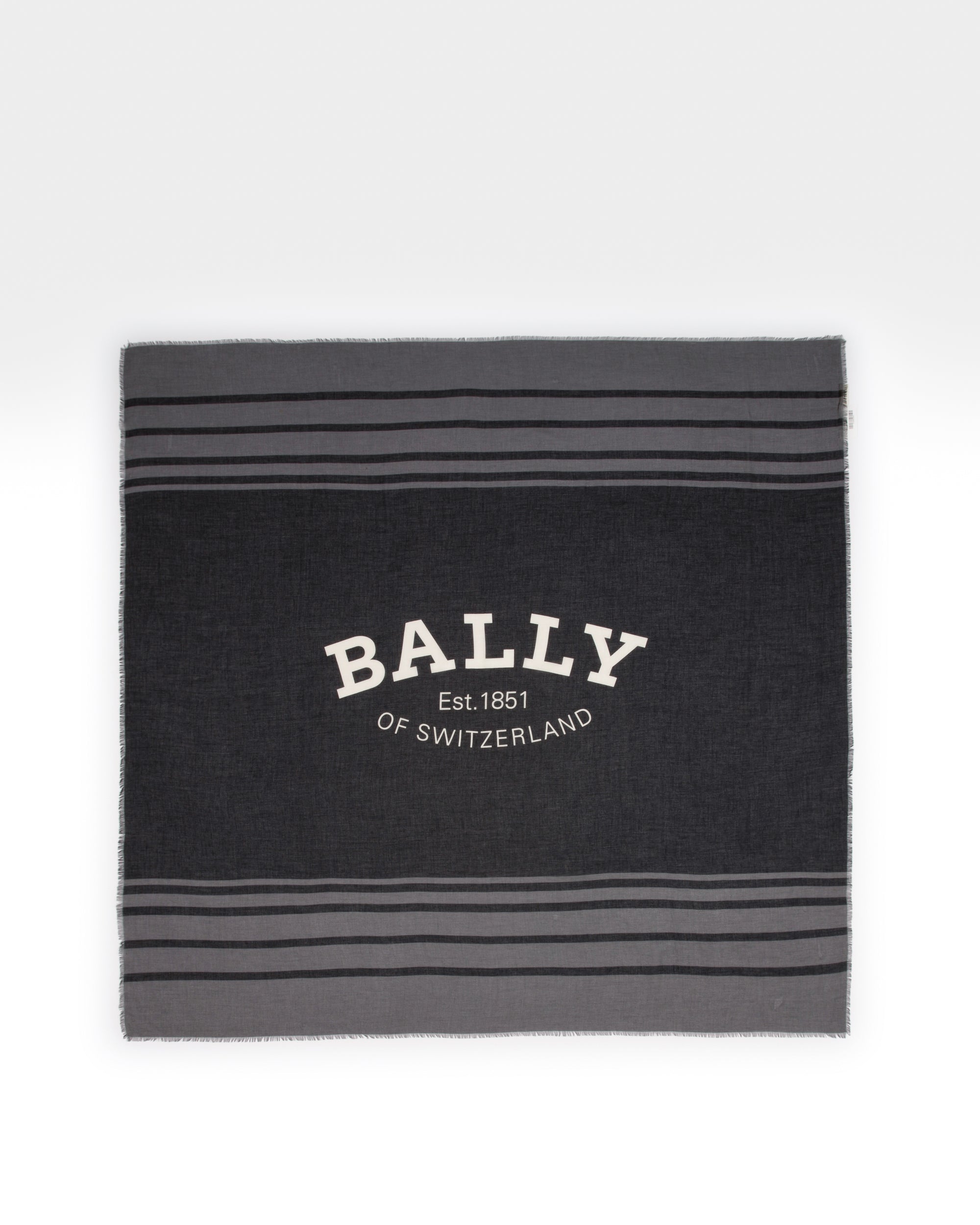 Virgin Wool Scarf In Navy - Men's - Bally - 02