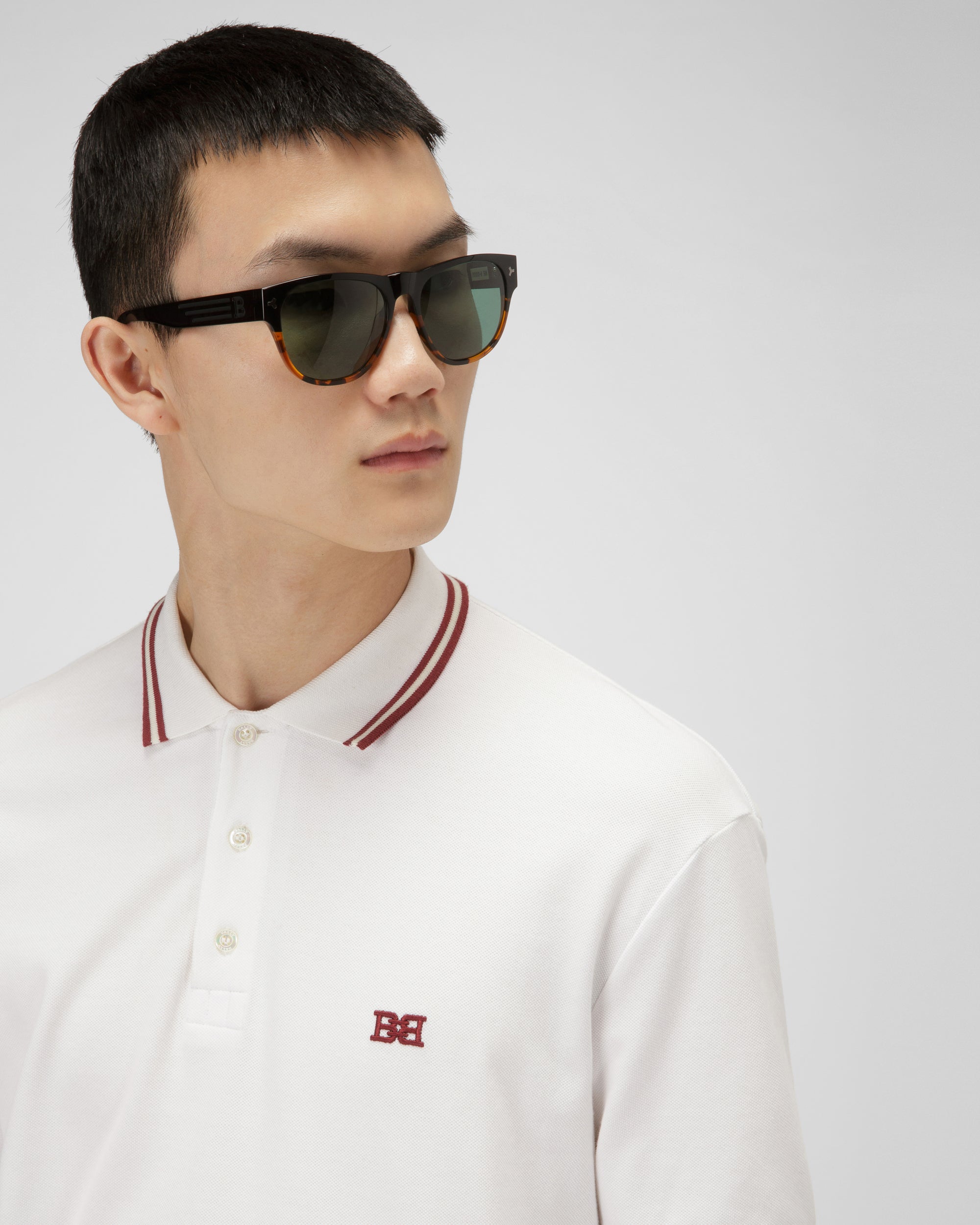 Cotton Polo Shirt In White - Men's - Bally - 04