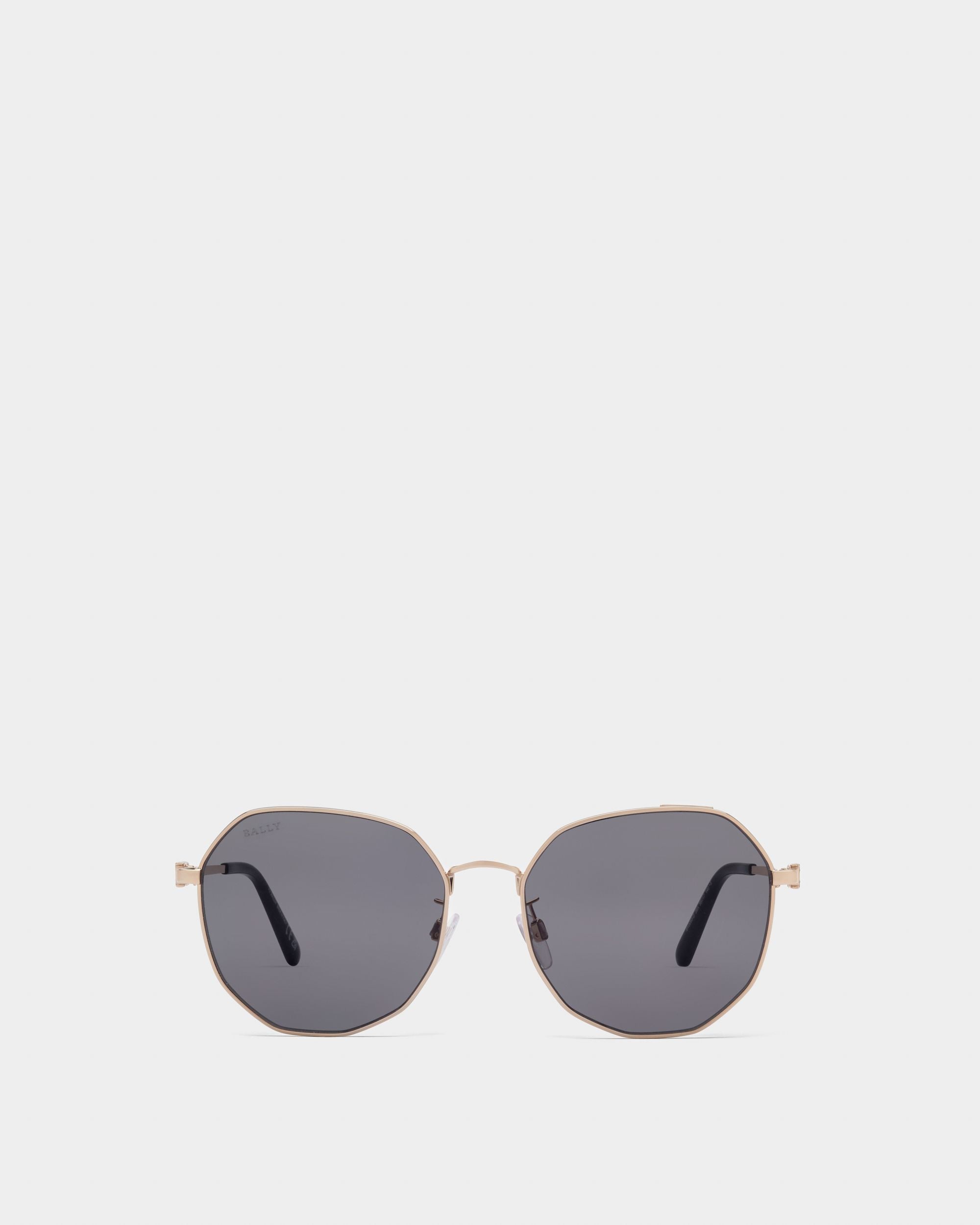 Lauerz Metal Sunglasses In Shiny Rose Gold - Women's - Bally - 01
