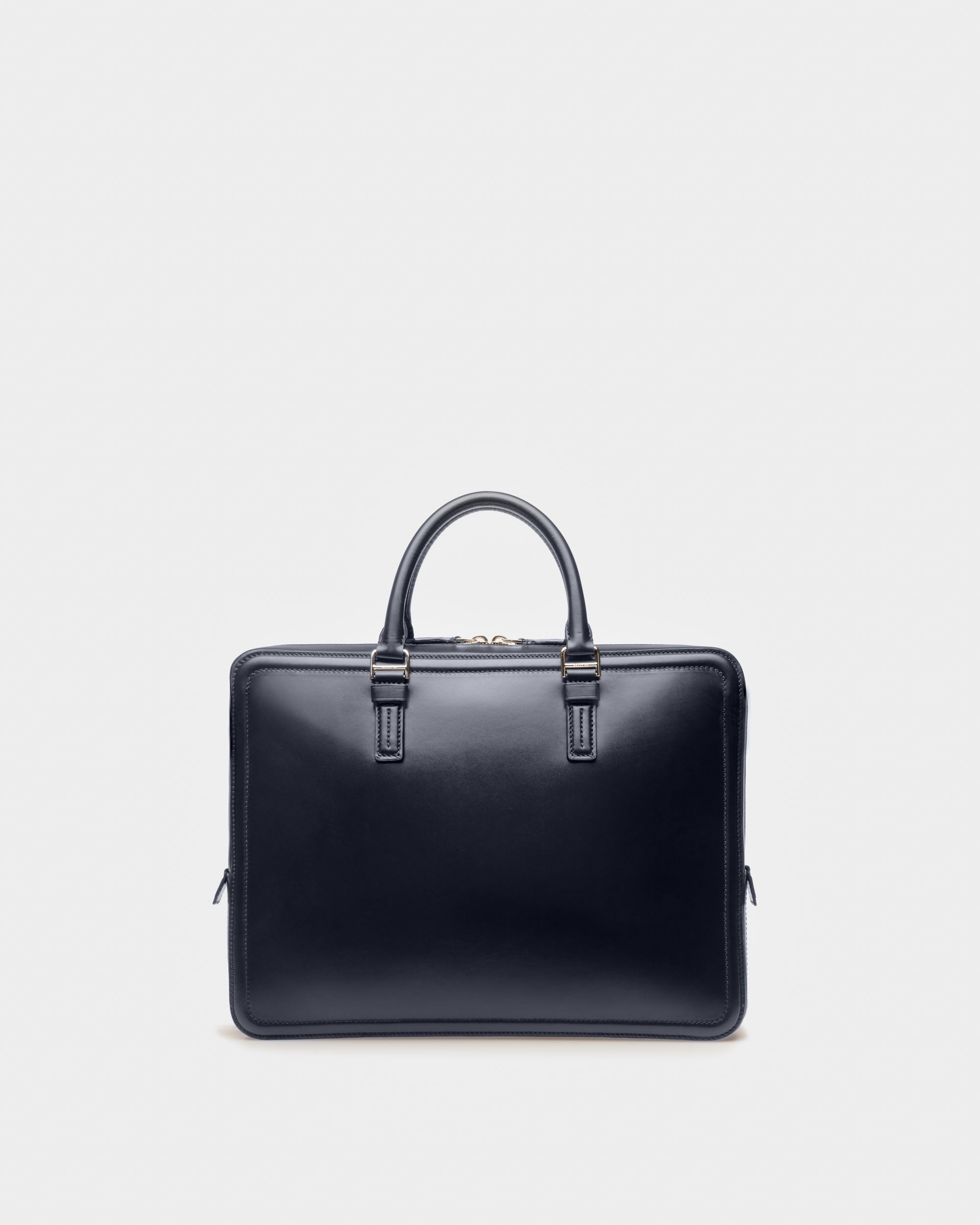 Sergy Leather Business Bag In Navy - Men's - Bally - 03