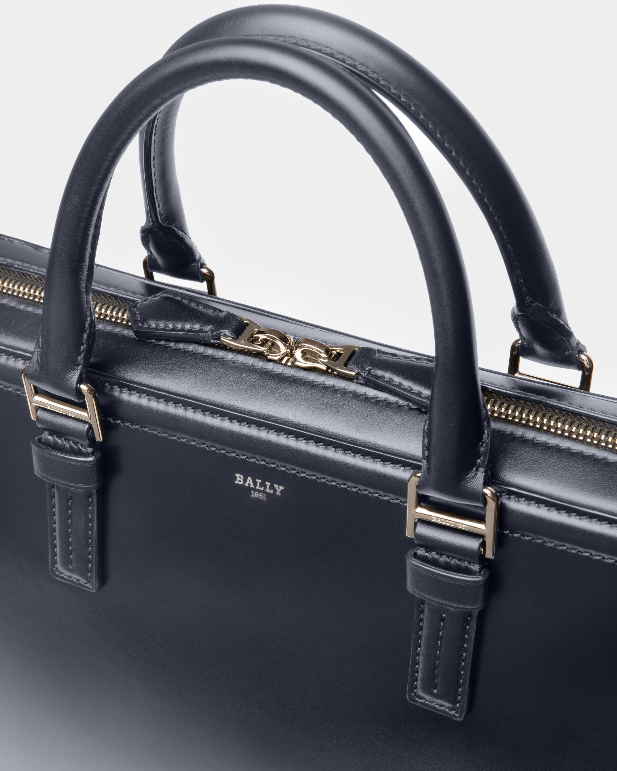 Sergy Leather Business Bag In Navy - Men's - Bally - 05