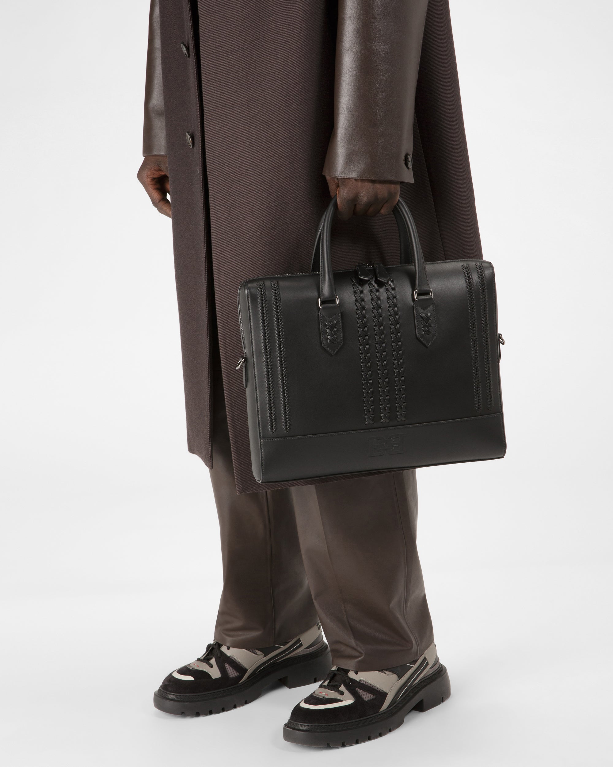 Celter Leather Business Bag In Black - Men's - Bally - 02