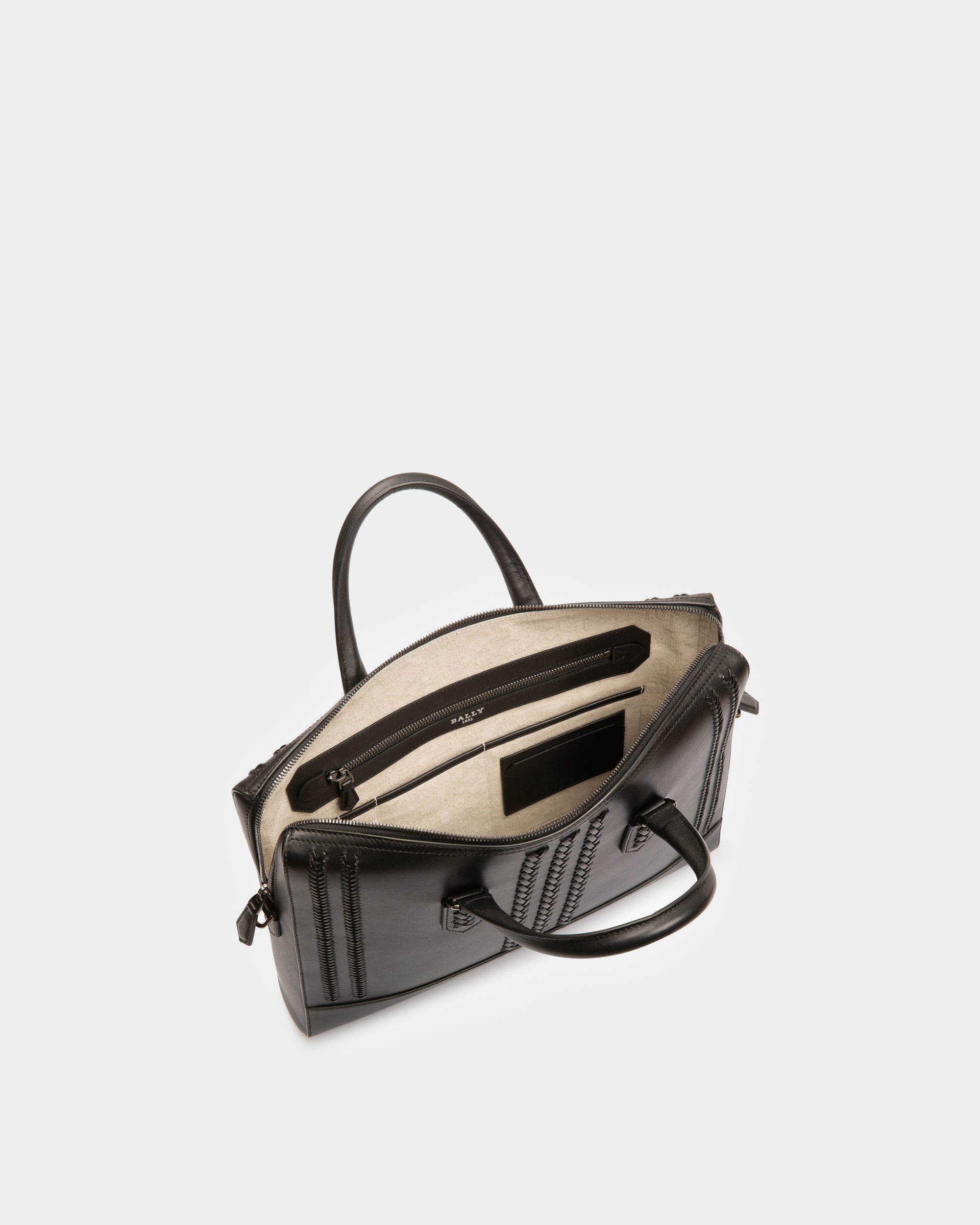 Celter Leather Business Bag In Black - Men's - Bally - 04
