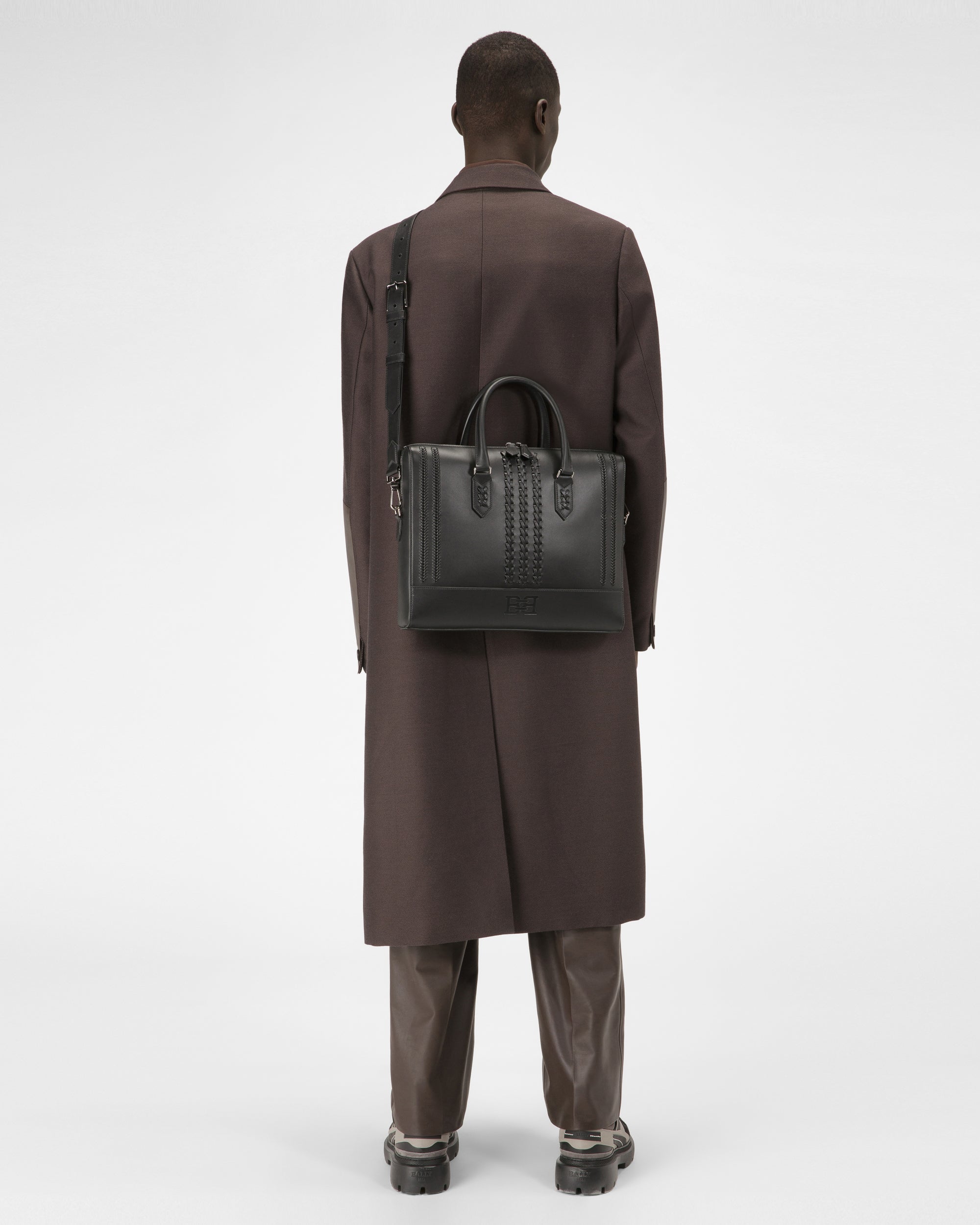 Celter Leather Business Bag In Black - Men's - Bally - 06