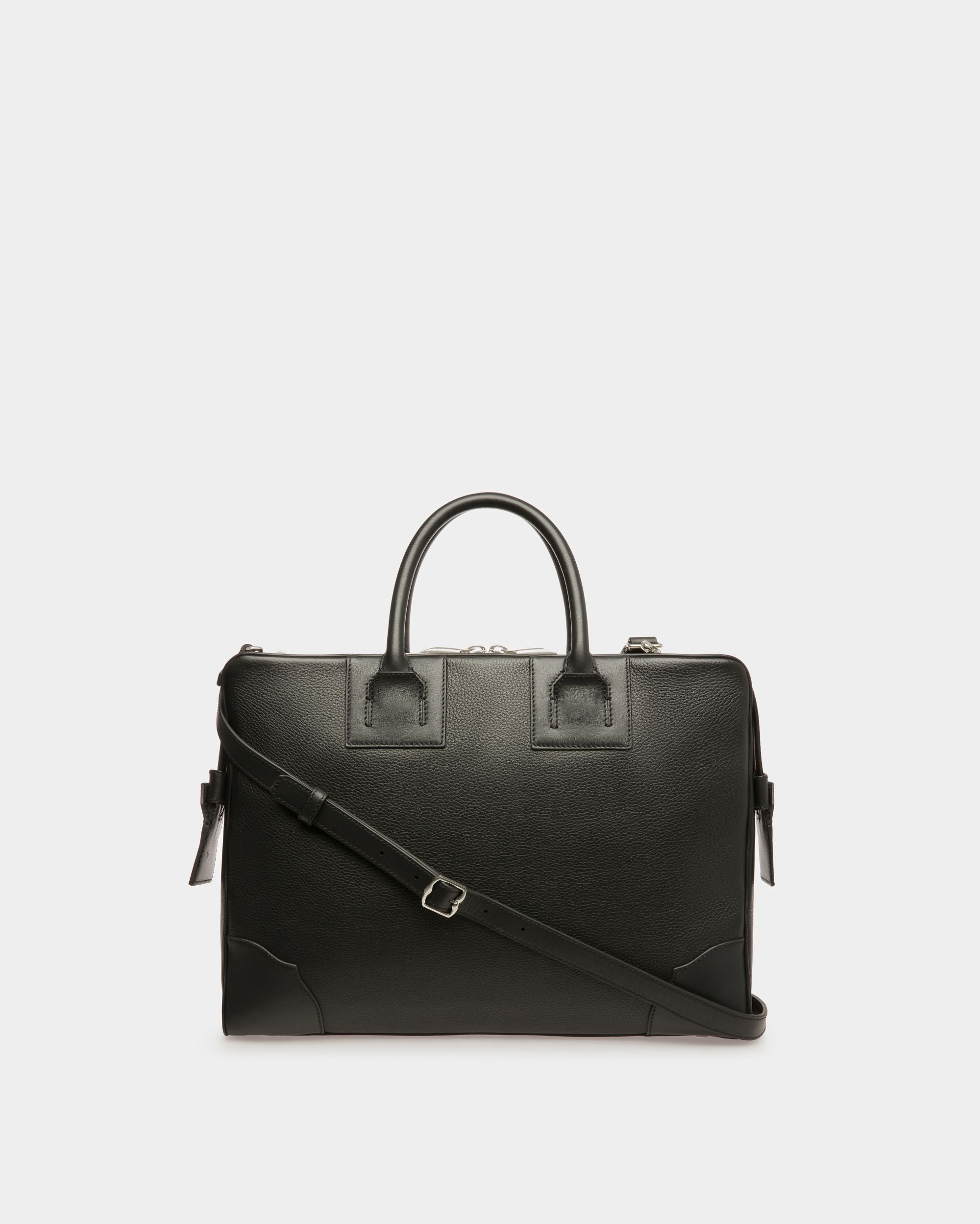 Ribbon Briefcase In Black Leather - Men's - Bally - 02