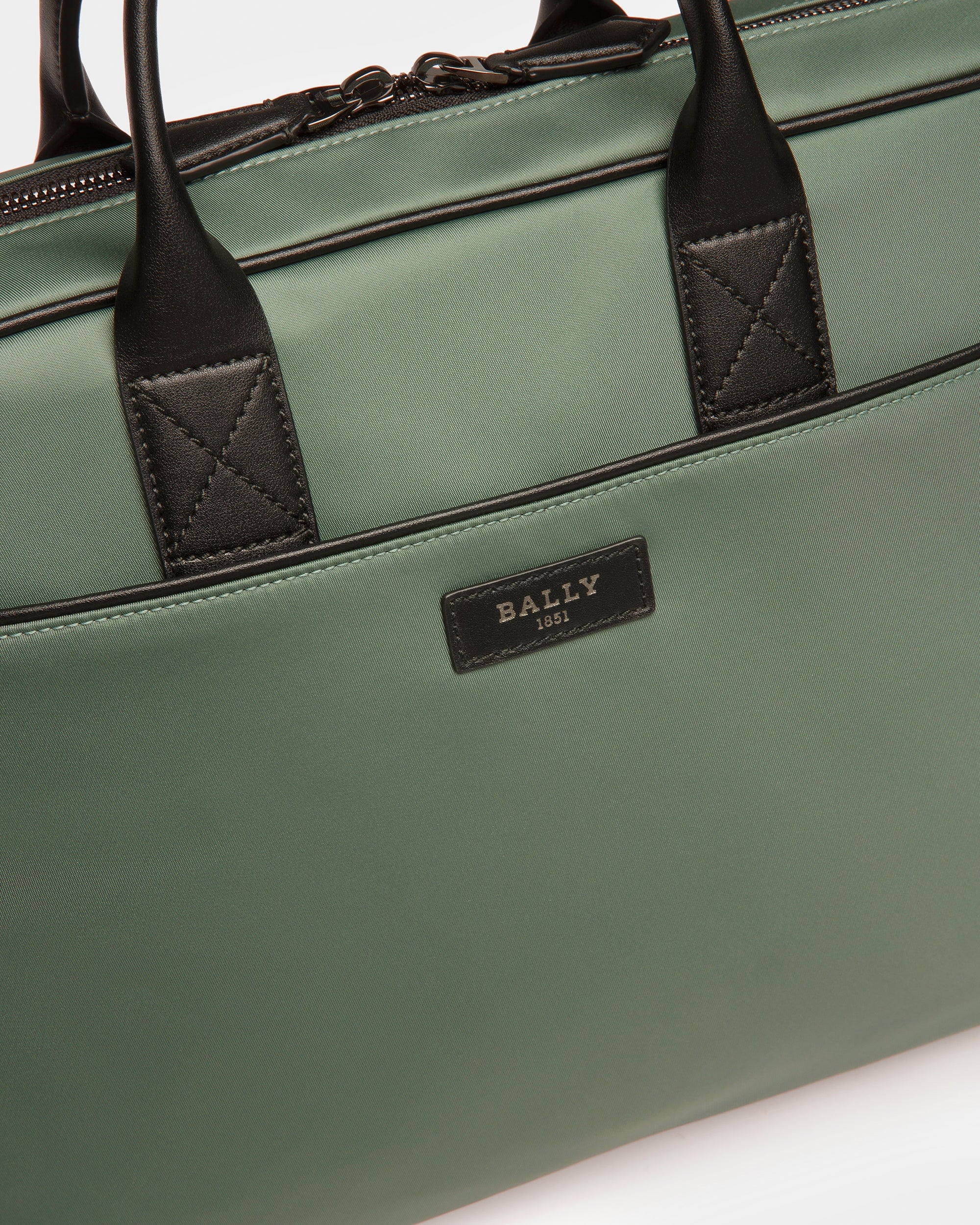 Faldy Nylon Business Bag In Sage - Men's - Bally - 05