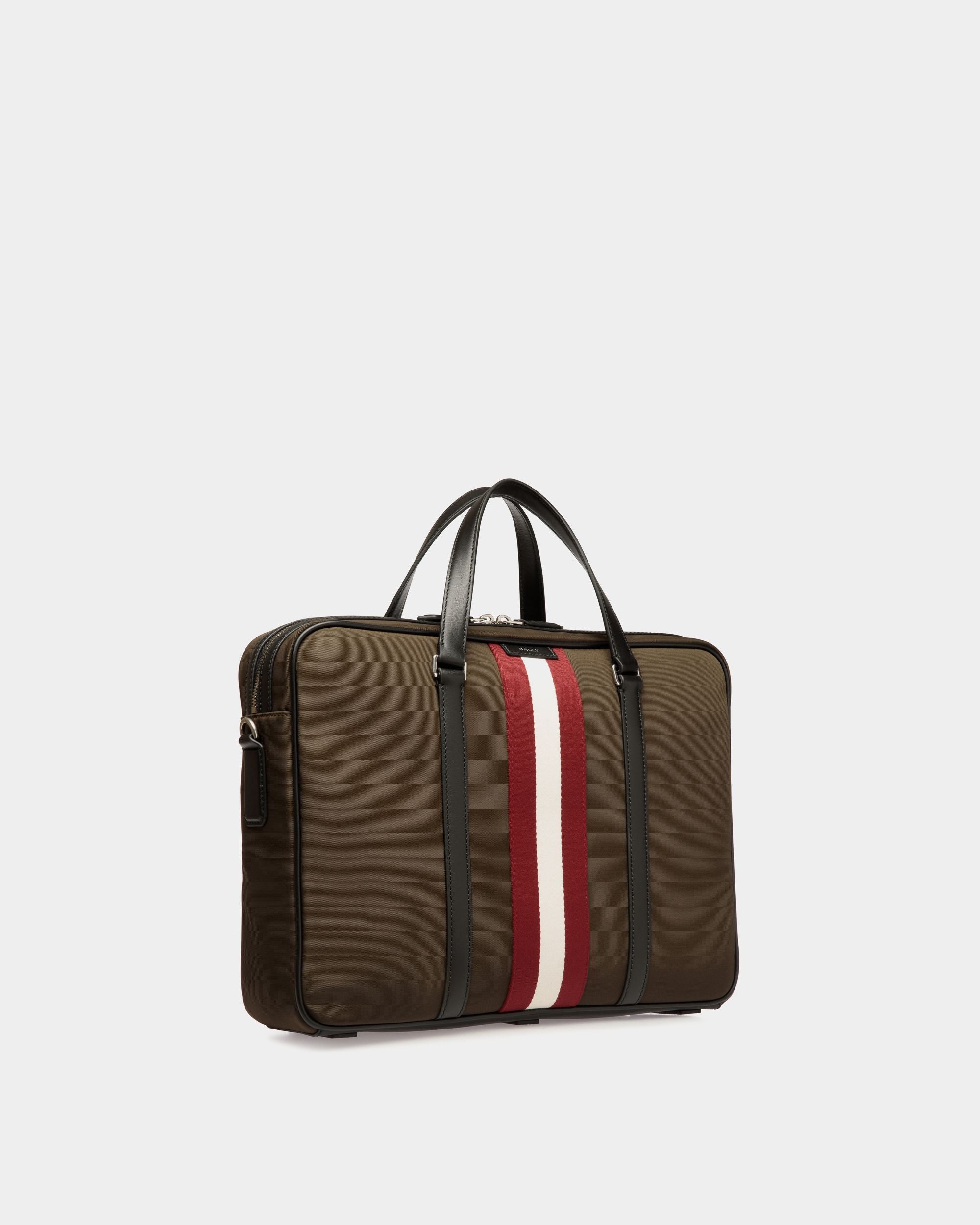 Code Briefcase In Military Green Nylon - Men's - Bally - 03