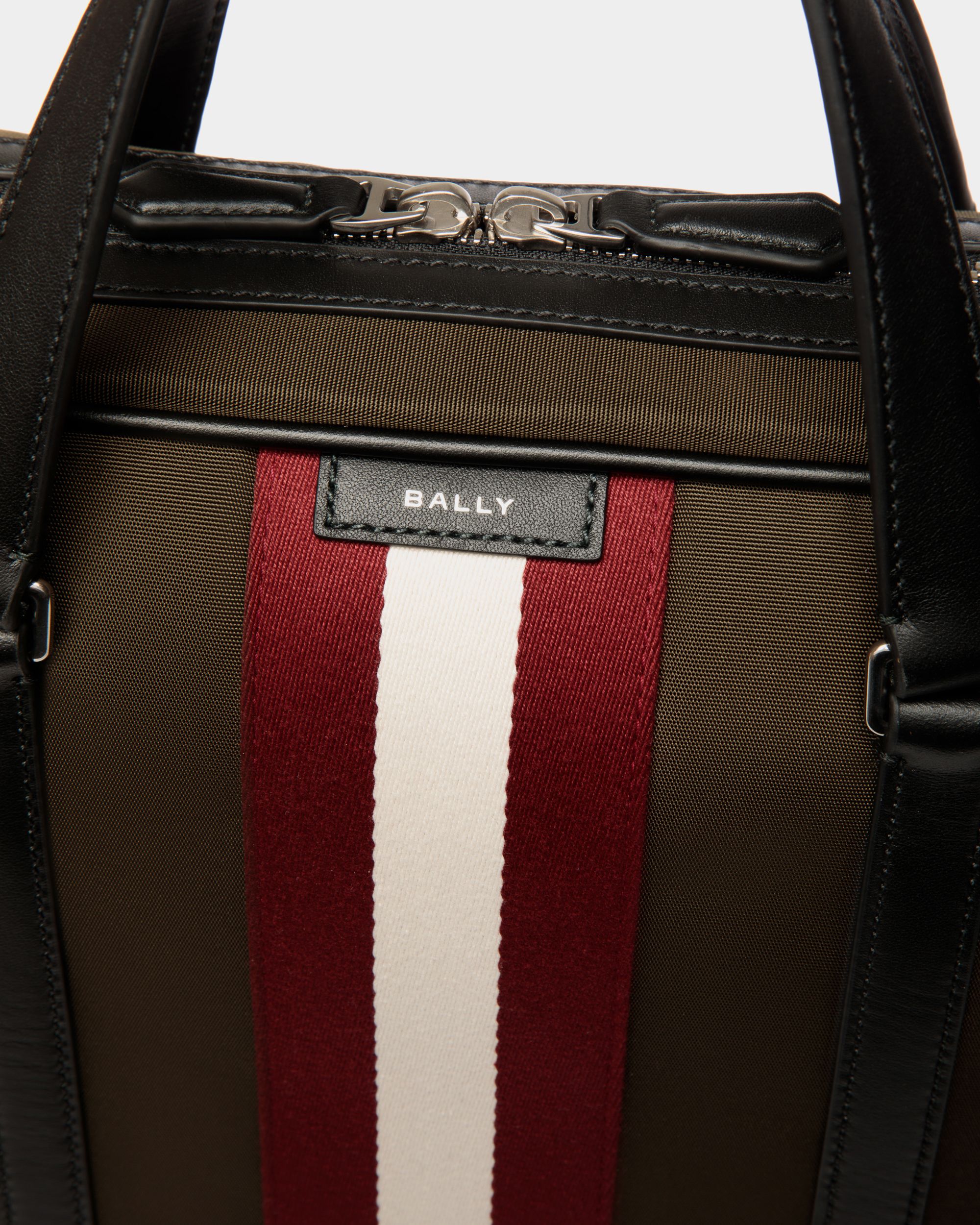 Code Briefcase In Military Green Nylon - Men's - Bally - 05