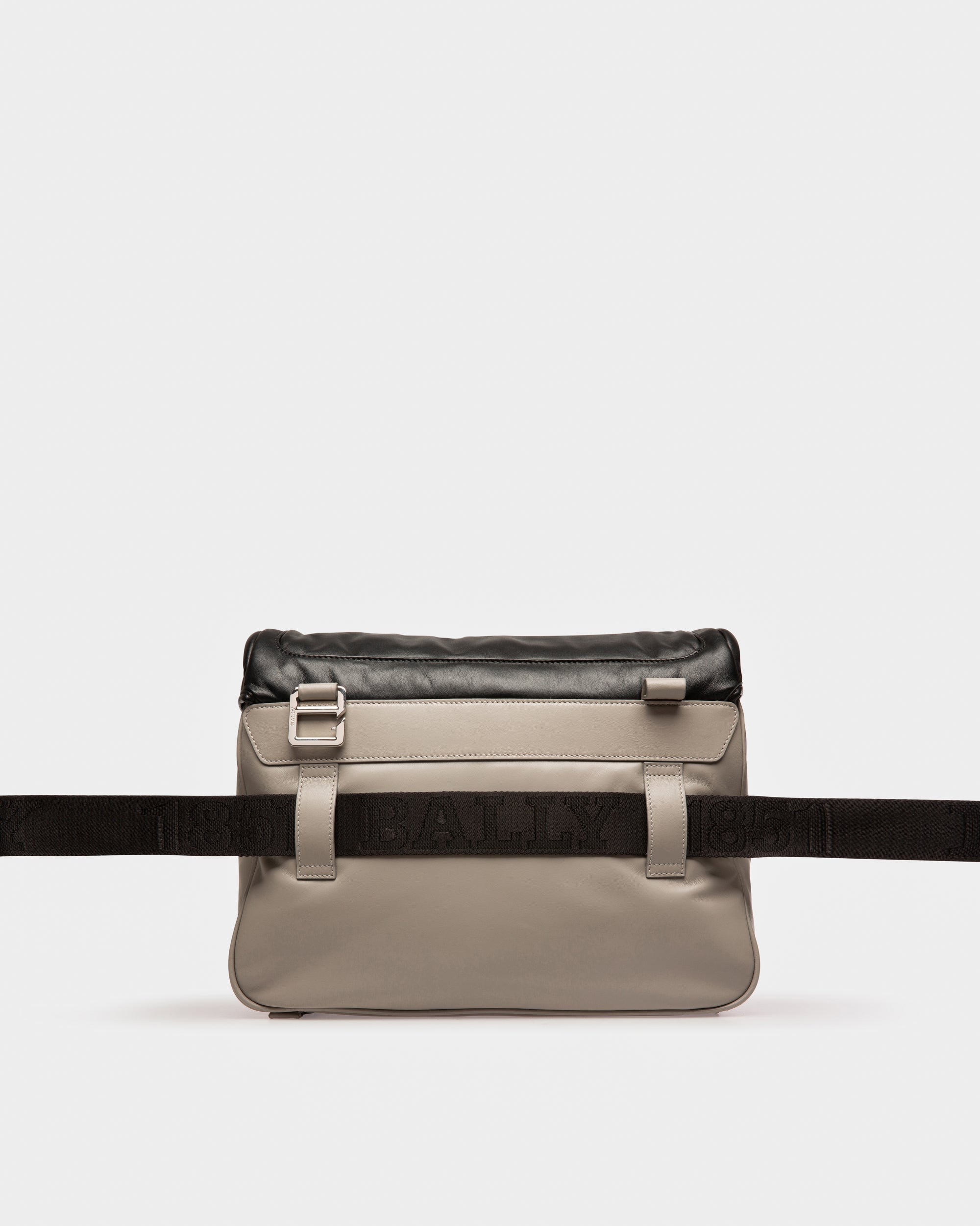 Adil Leather Messenger Bag In Sasso & Black - Men's - Bally - 07