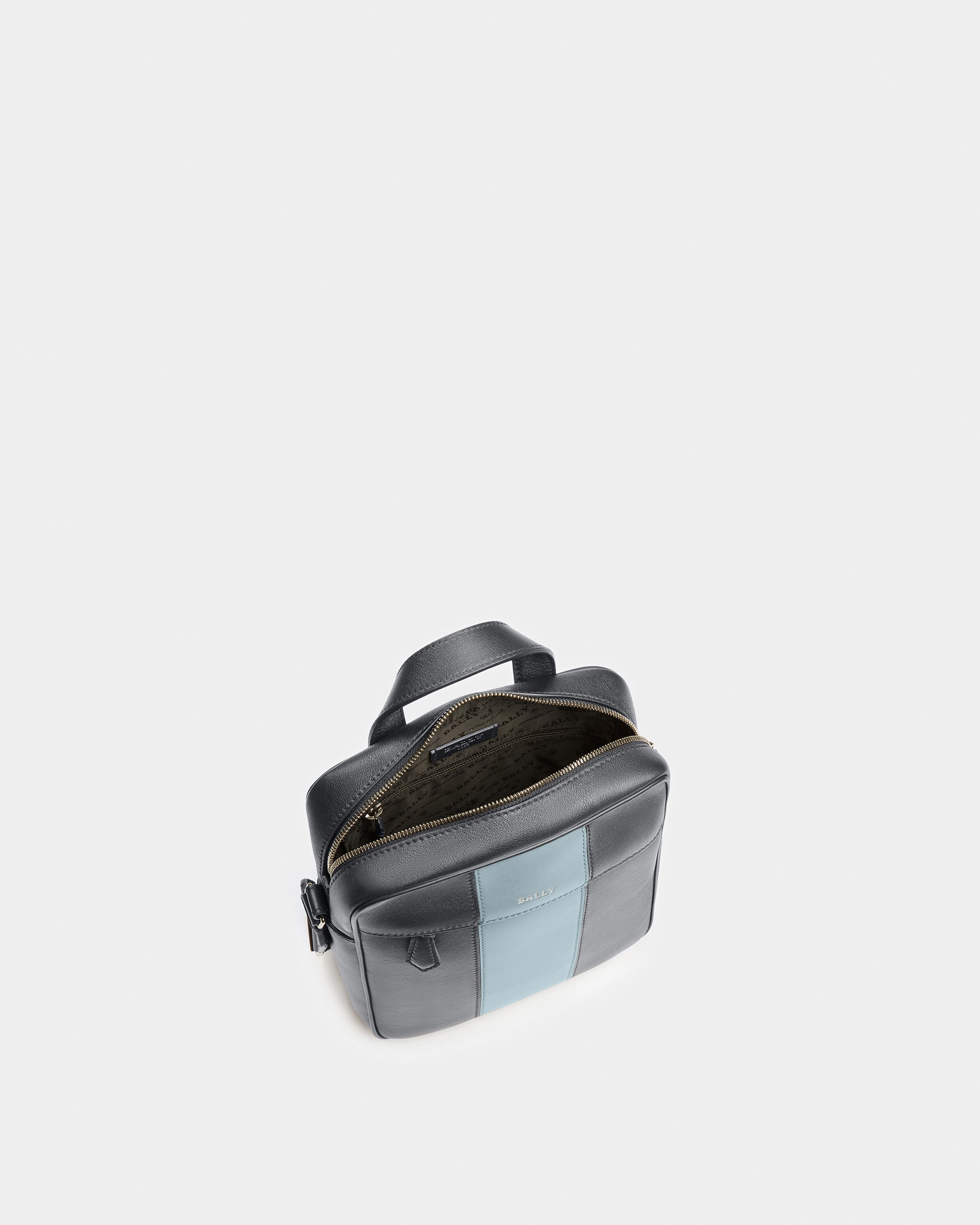 Holmis Leather Crossbody In Midnight Blue And Light Blue - Men's - Bally - 04
