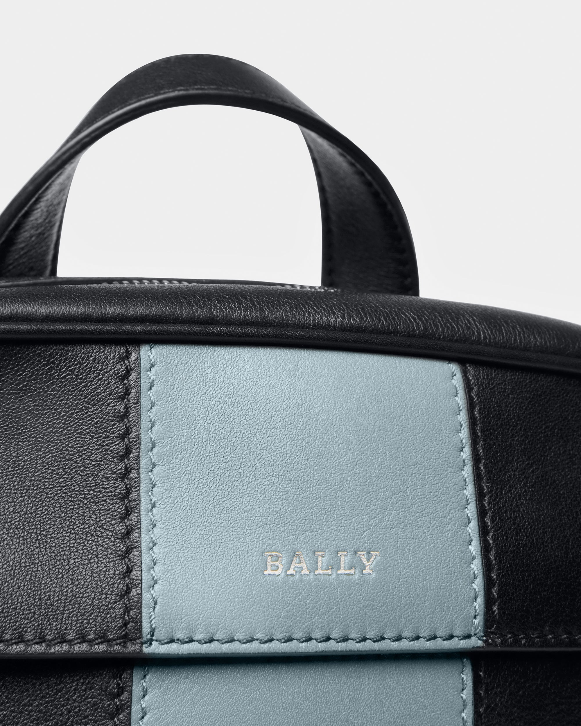 Holmis Leather Crossbody In Midnight Blue And Light Blue - Men's - Bally - 05