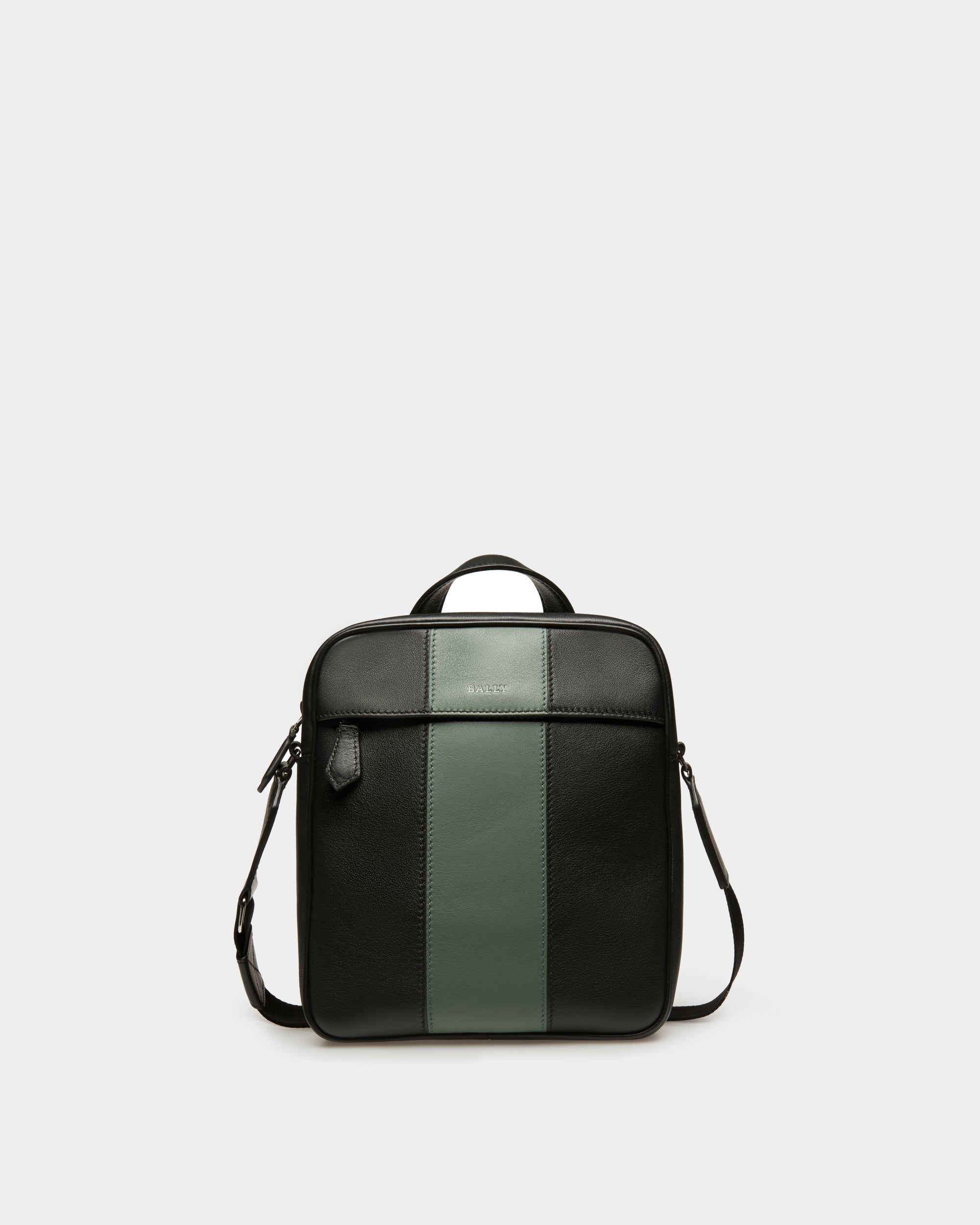 Holmis Crossbody Bag In Black & Green - Men's - Bally - 01