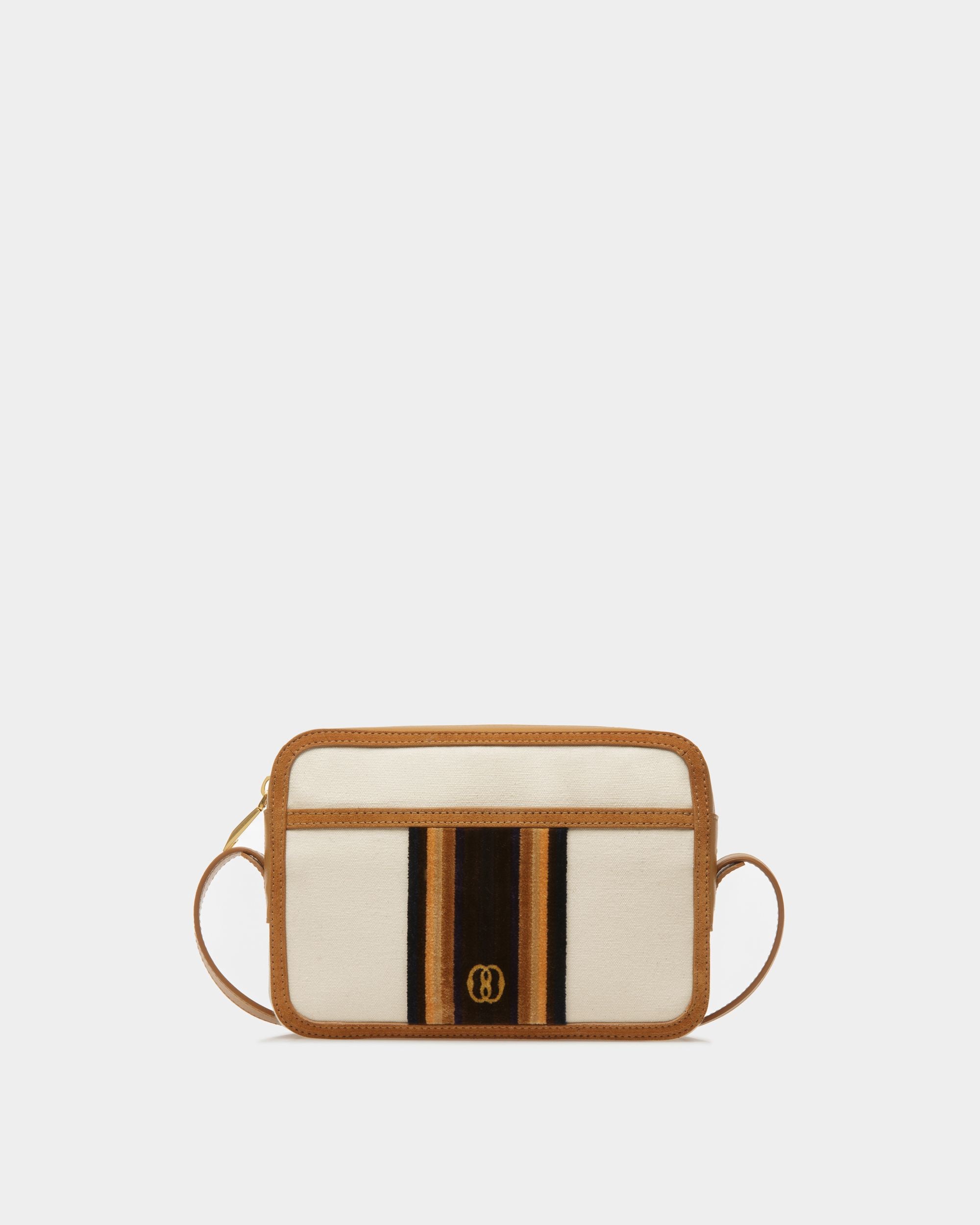 Gare Crossbody Bag In Natural And Desert Fabric - Men's - Bally - 01
