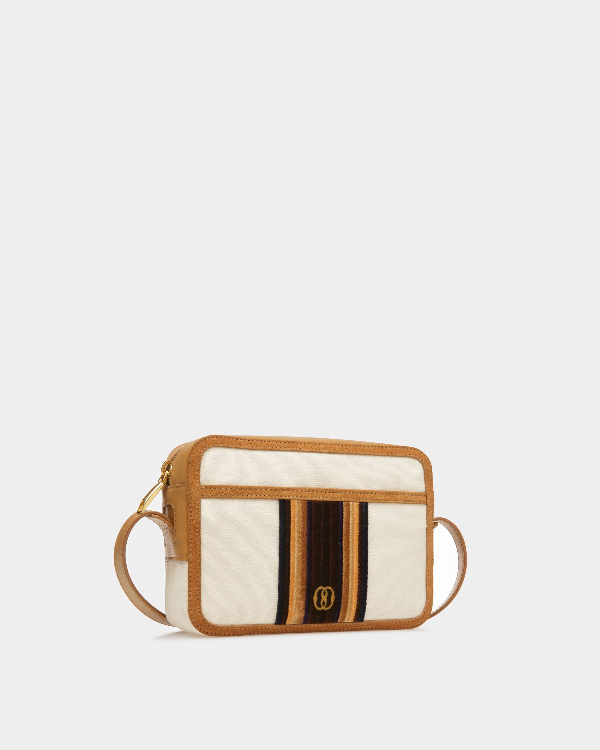 Gare Crossbody Bag In Natural And Desert Fabric - Men's - Bally - 04