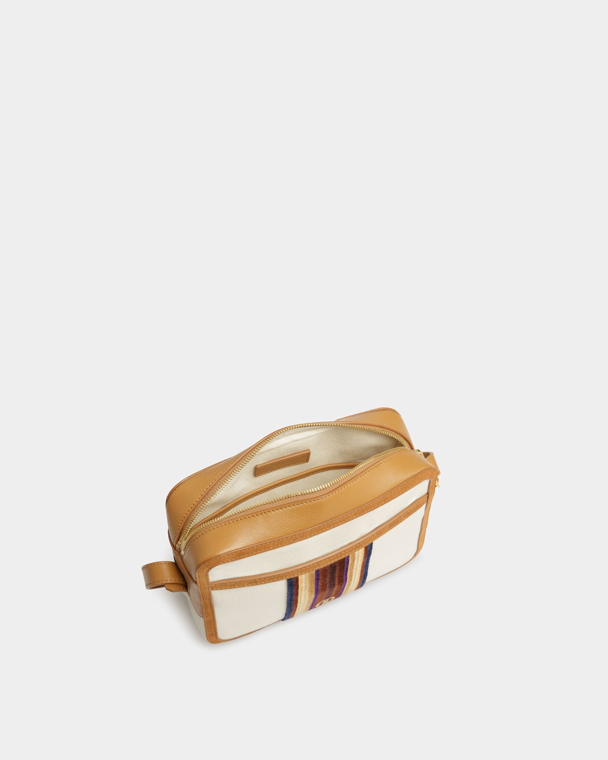 Gare Crossbody Bag In Natural And Desert Fabric - Men's - Bally - 05