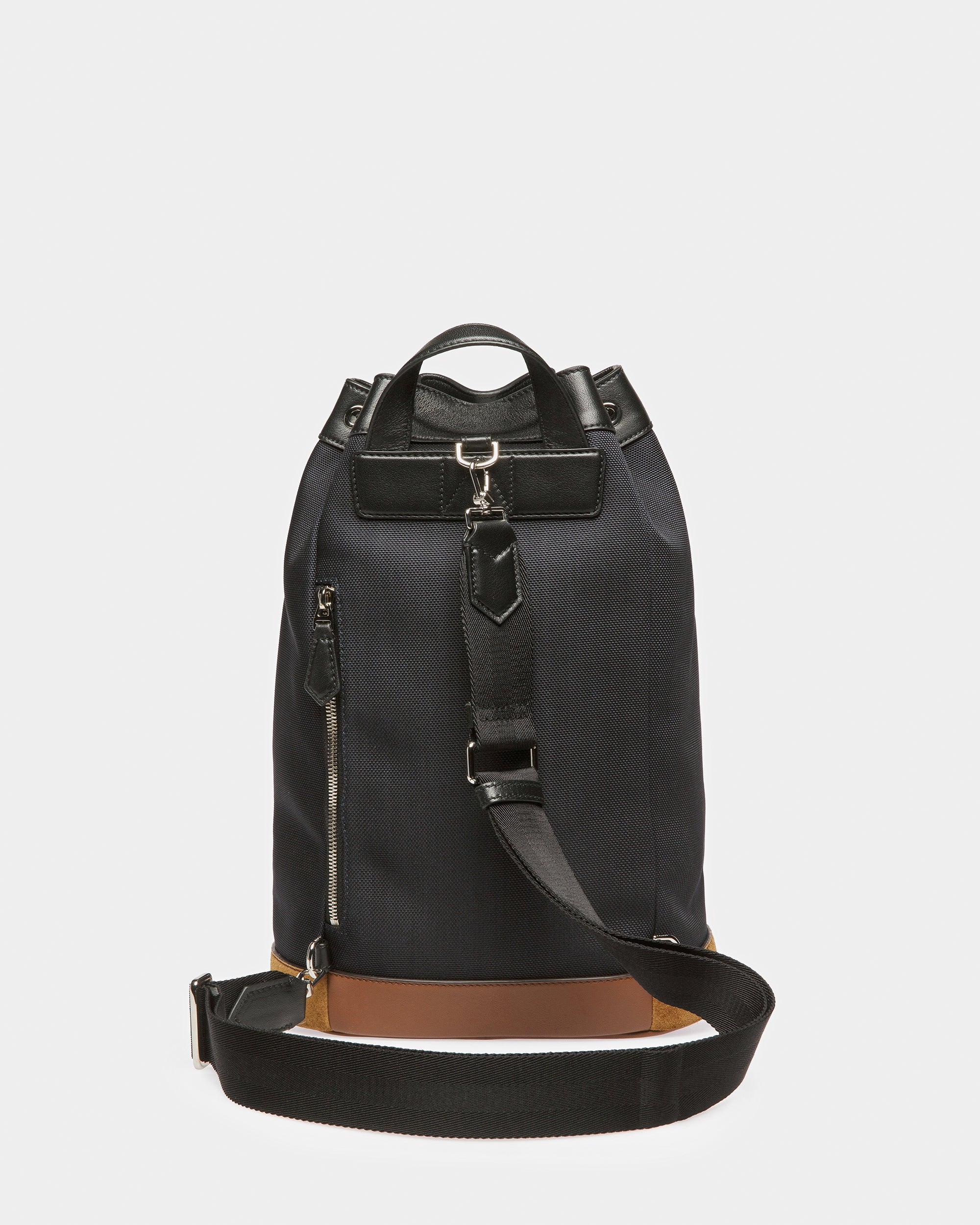 Cazes Leather And Nylon Sling Bag In Midnight - Men's - Bally - 03