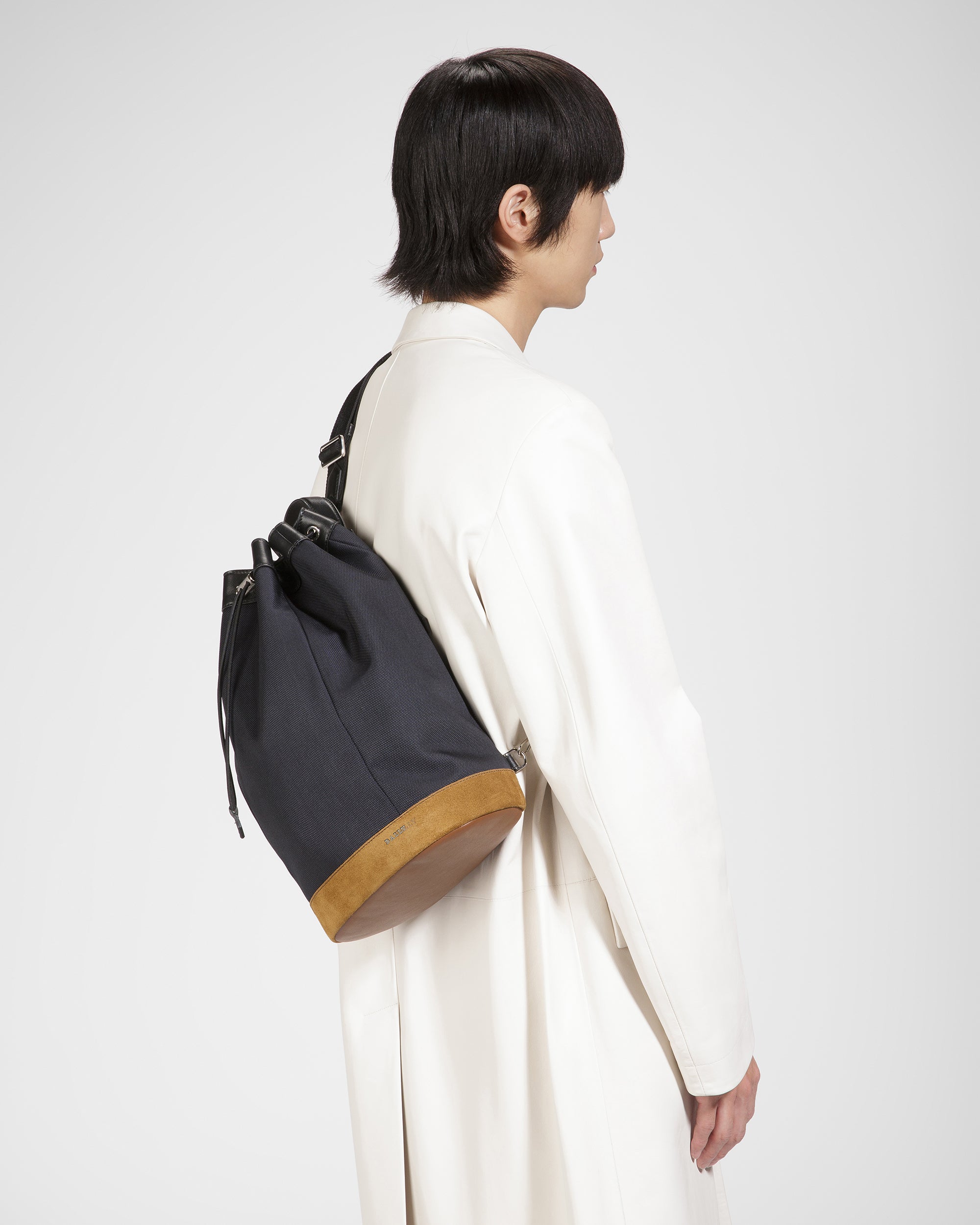 Cazes Leather And Nylon Sling Bag In Midnight - Men's - Bally - 07